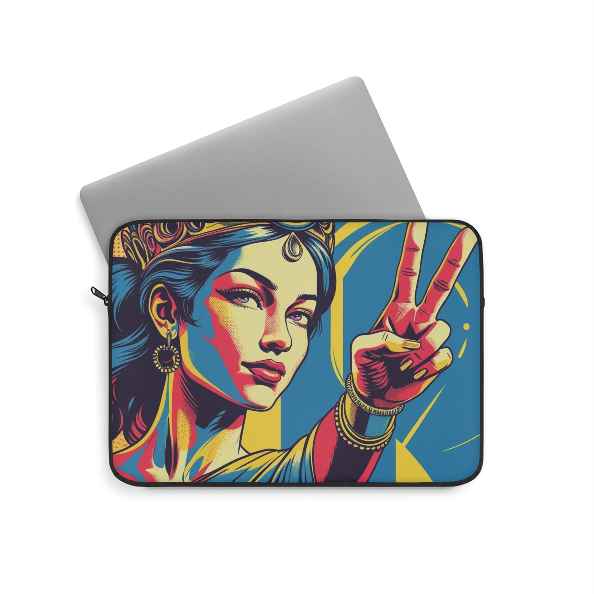 Empowered Peace Laptop Sleeve | Bohemian Tech Case, Artistic Computer Bag, Women's Gift, Vibrant Sleeve, Stylish Protector