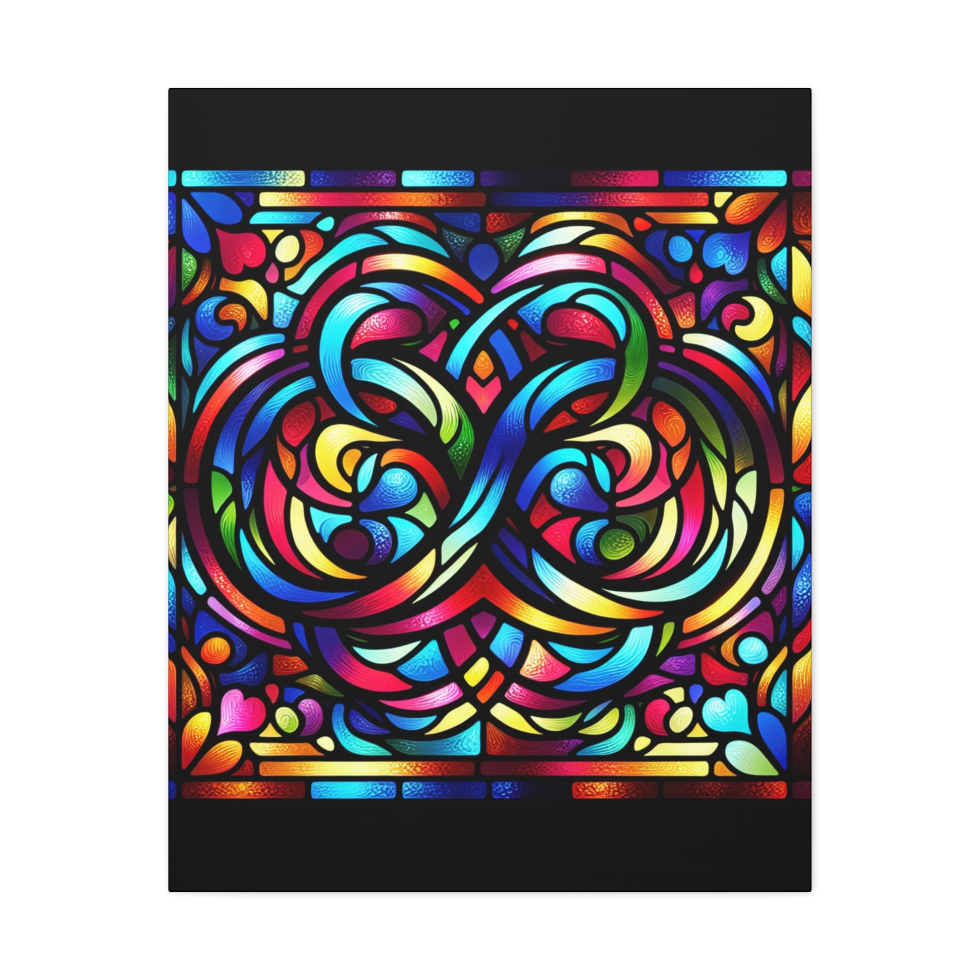 Vibrant Stained Glass Art Canvas | Colorful Modern Wall Decor, Home Decoration, Gift for Art Lovers, Unique Housewarming Gift, Gallery Wall