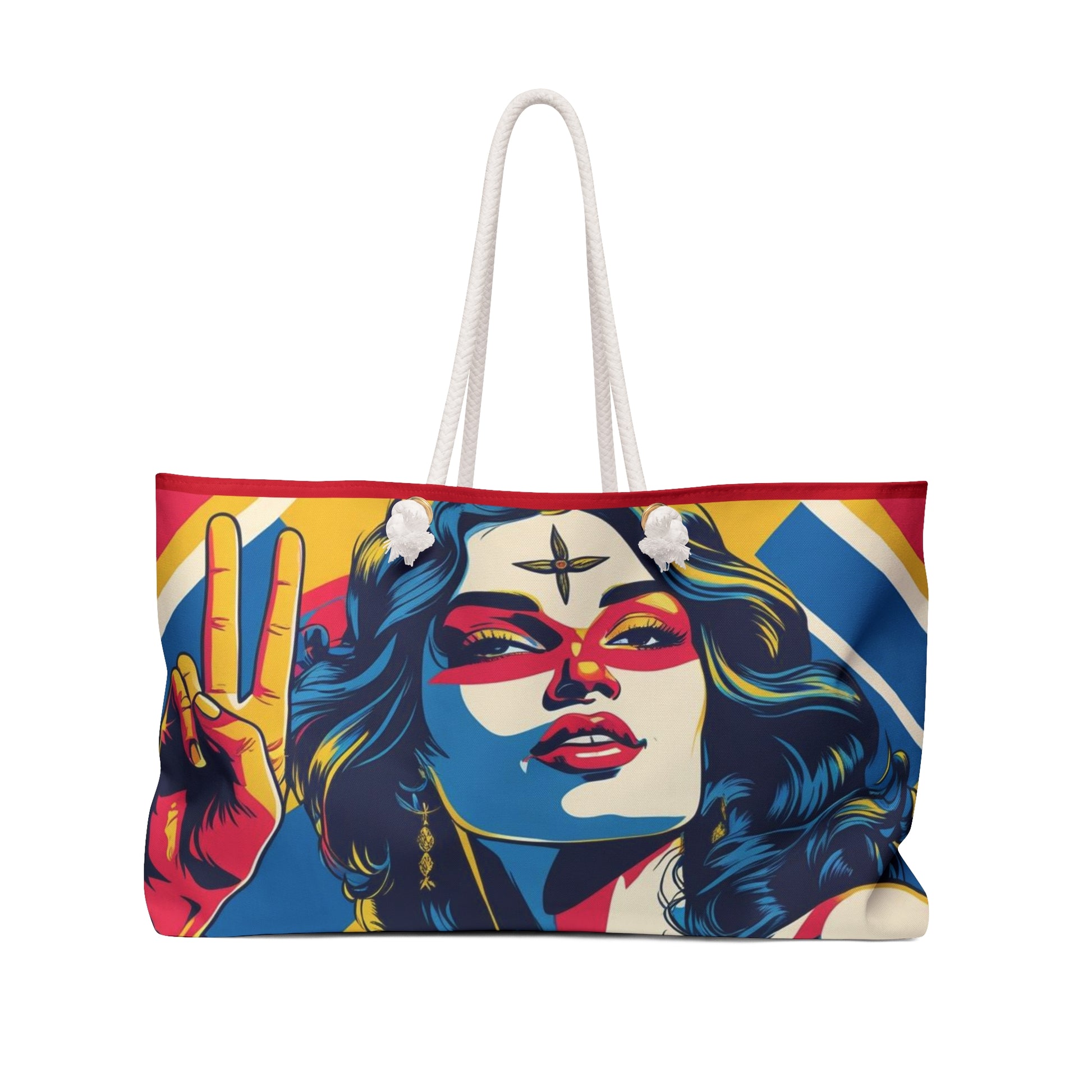 Bold Divine Feminine Graphic Weekender Bag, Boho Tote, Travel Essentials, Beach Bag, Festival Style, Statement Accessory, Gift Idea