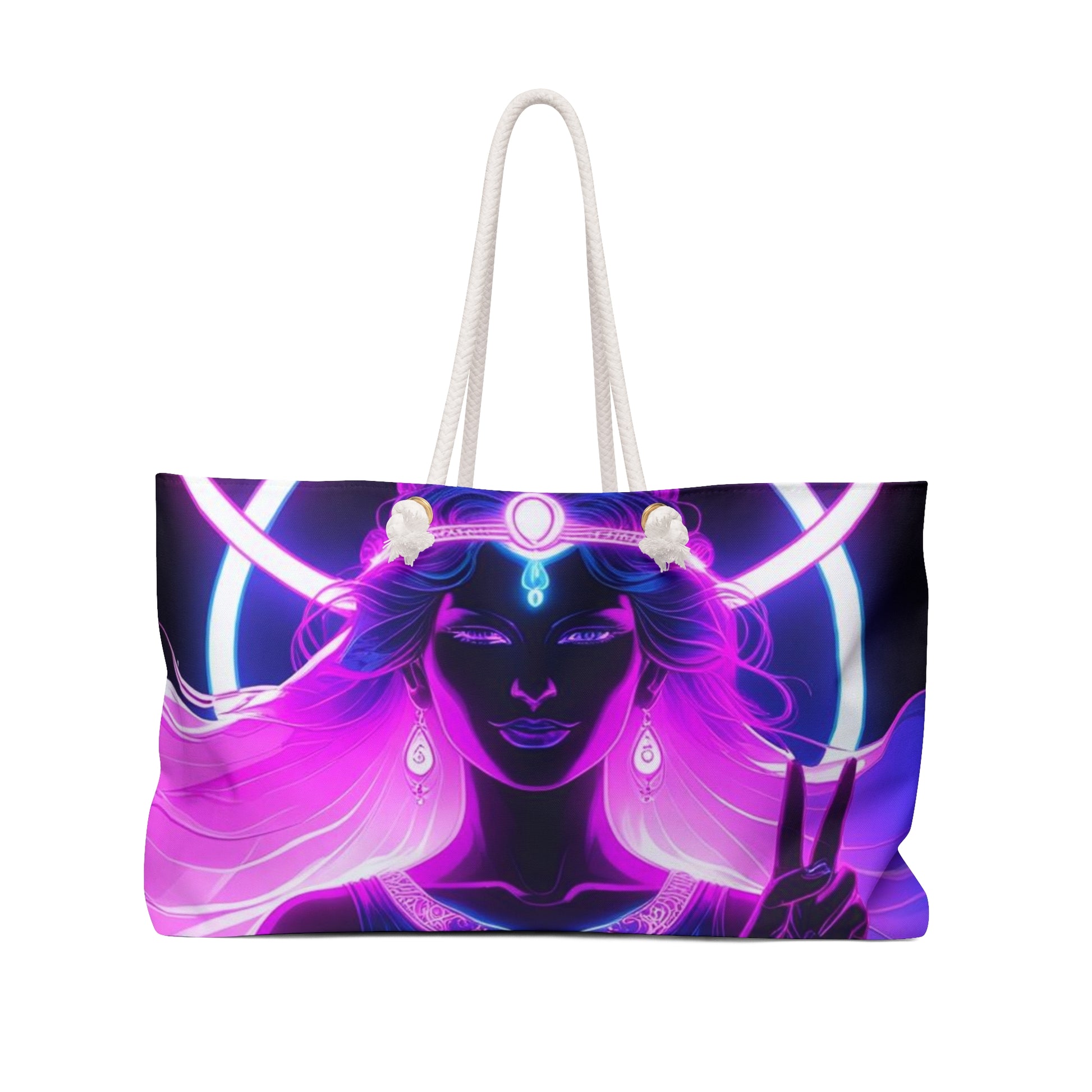 Mystical Goddess Weekender Bag, Boho Travel Tote, Spiritual Beach Bag, Yoga Weekend Escape, Cosmic Handbag