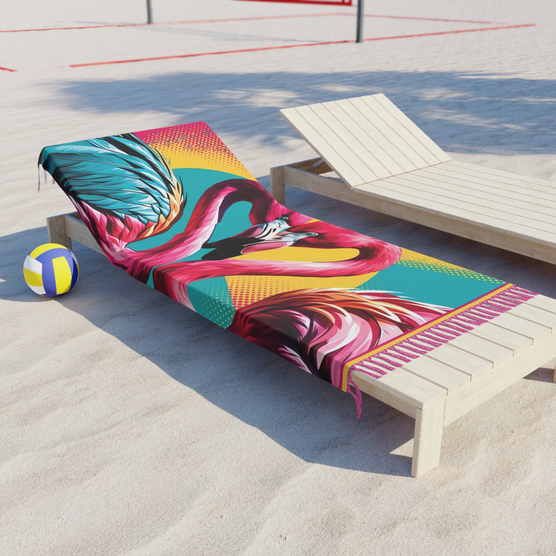 Boho Beach Towel, Vibrant Flamingo Design, Summer Pool Essential, Gift for Beach Lovers, Tropical Decor, Vacation Must-Have