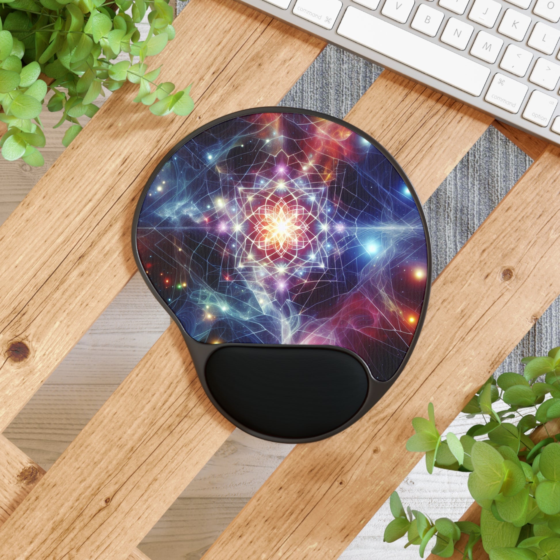 Cosmic Mouse Pad with Ergonomic Wrist Rest, Colorful Desk Accessory for Gamers, Office Decor, Unique Gift Idea, Sci-Fi Enthusiast