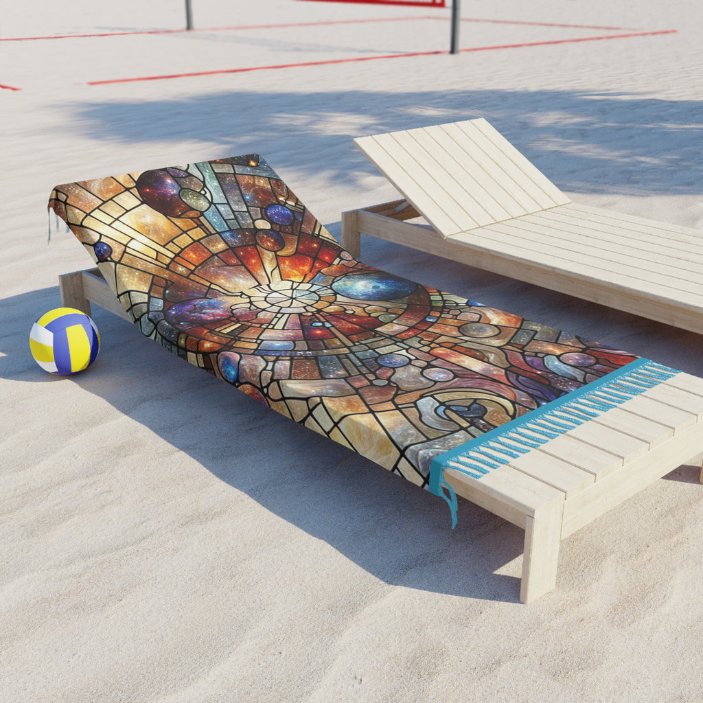 Boho Beach Towel, Cosmic Pattern Beach Blanket, Bohemian Poolside Decor, Stylish Sand-Free Towel, Unique Gift for Beach Lovers