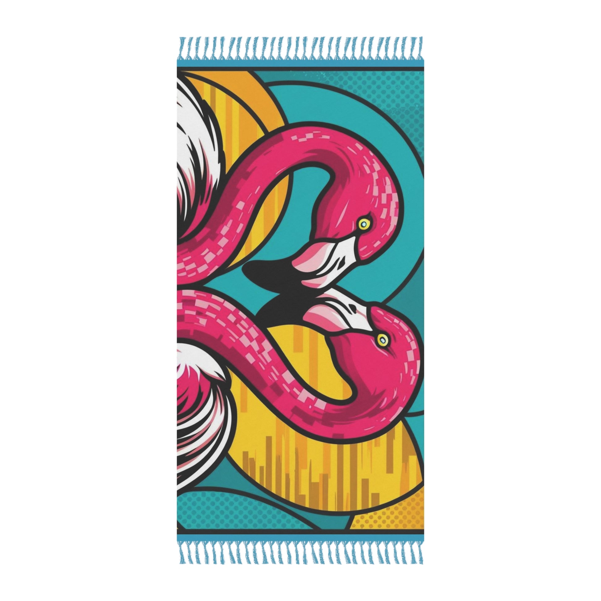 Boho Beach Towel with Flamingos, Summer Vibes, Beach Day Essential, Vacation Accessory, Poolside Chic, Bohemian Decor