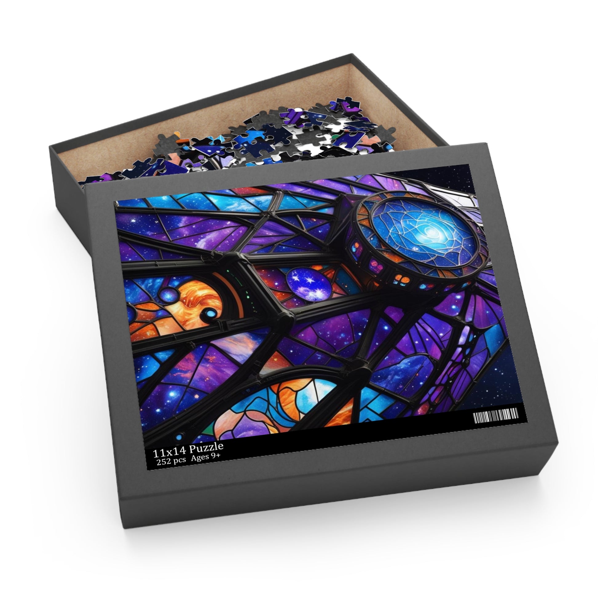 Galactic Stained Glass Spaceship Puzzle - Perfect for Space Lovers, Family Fun, Gifts, Home Décor, and Celebrations