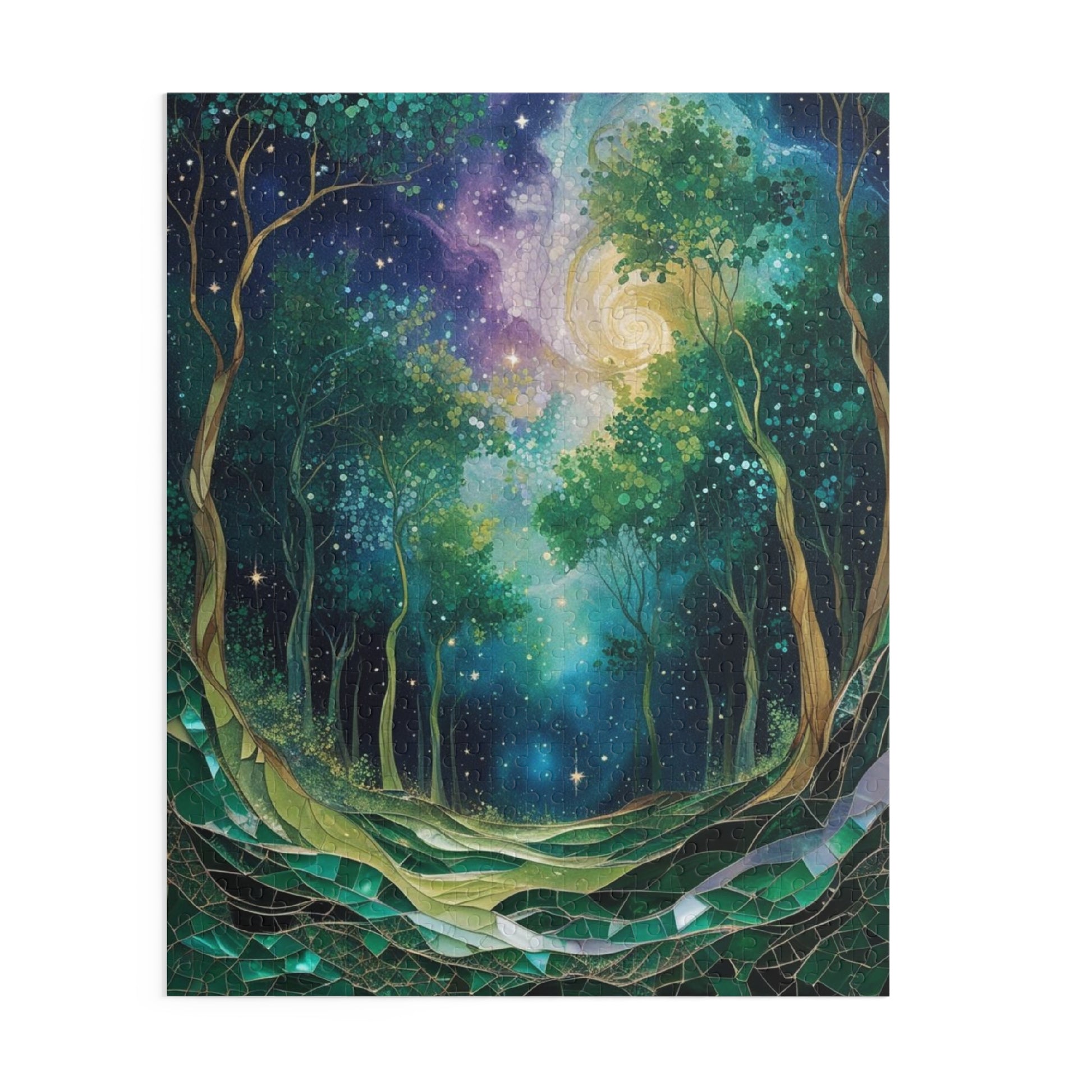 Galactic Forest Puzzle, 120-Piece, 252-Piece, 500-Piece, Starry Sky Artwork, Nature-Themed Game, Gift for Nature Lovers