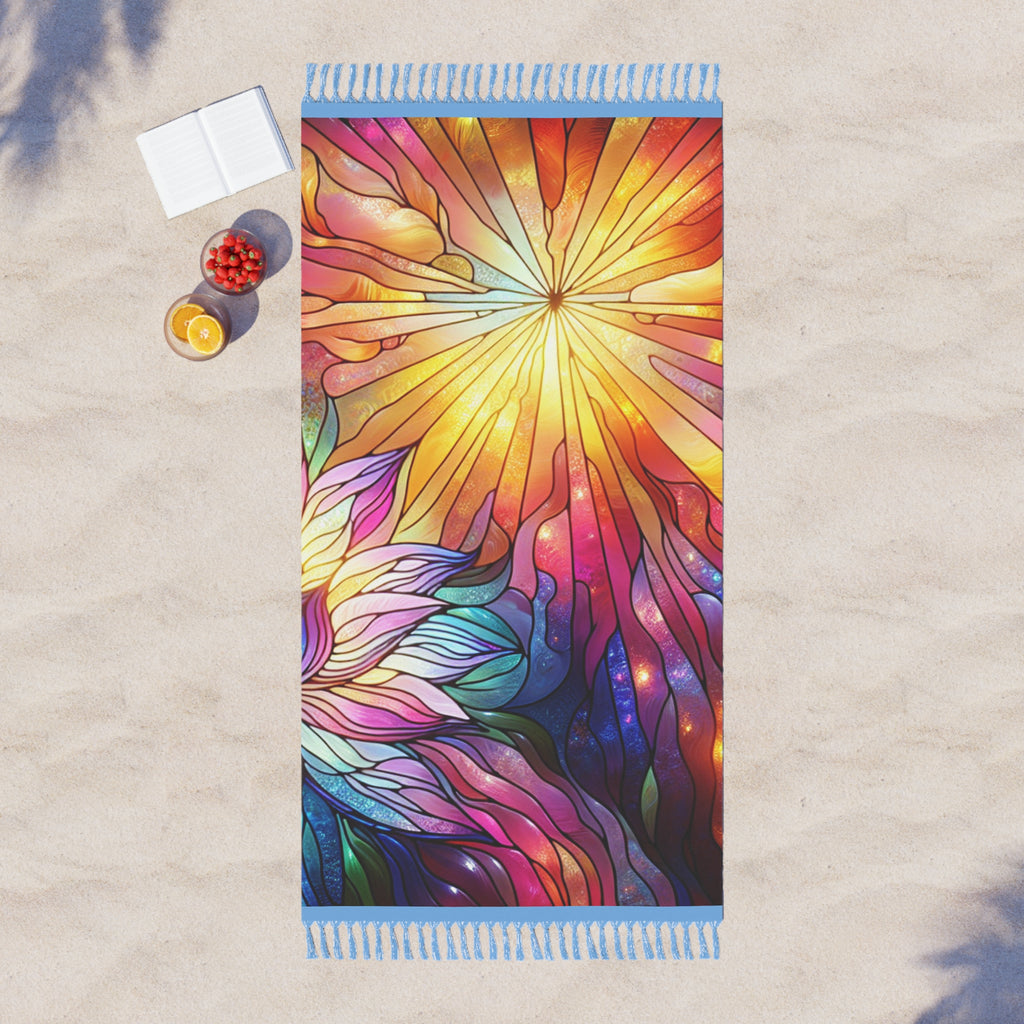 Boho Beach Towel - Vibrant Mandala Design, Perfect for Summer Picnics, Yoga, Pool Days, or Beach Trips