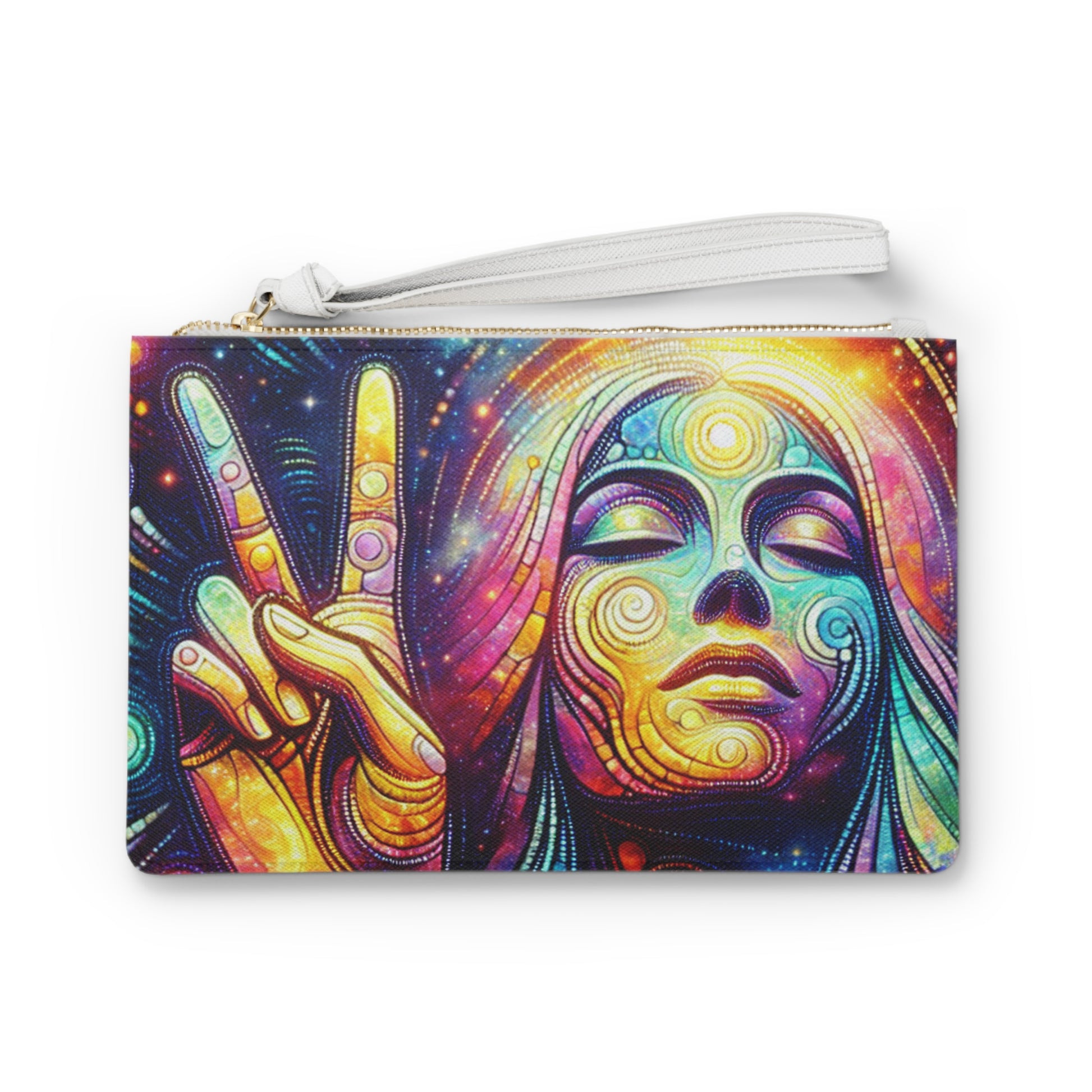 Vibrant Art Clutch Bag – Colorful Cosmic & Floral Designs | Ideal Gift for Festivals, Parties, Birthdays, or Everyday Use