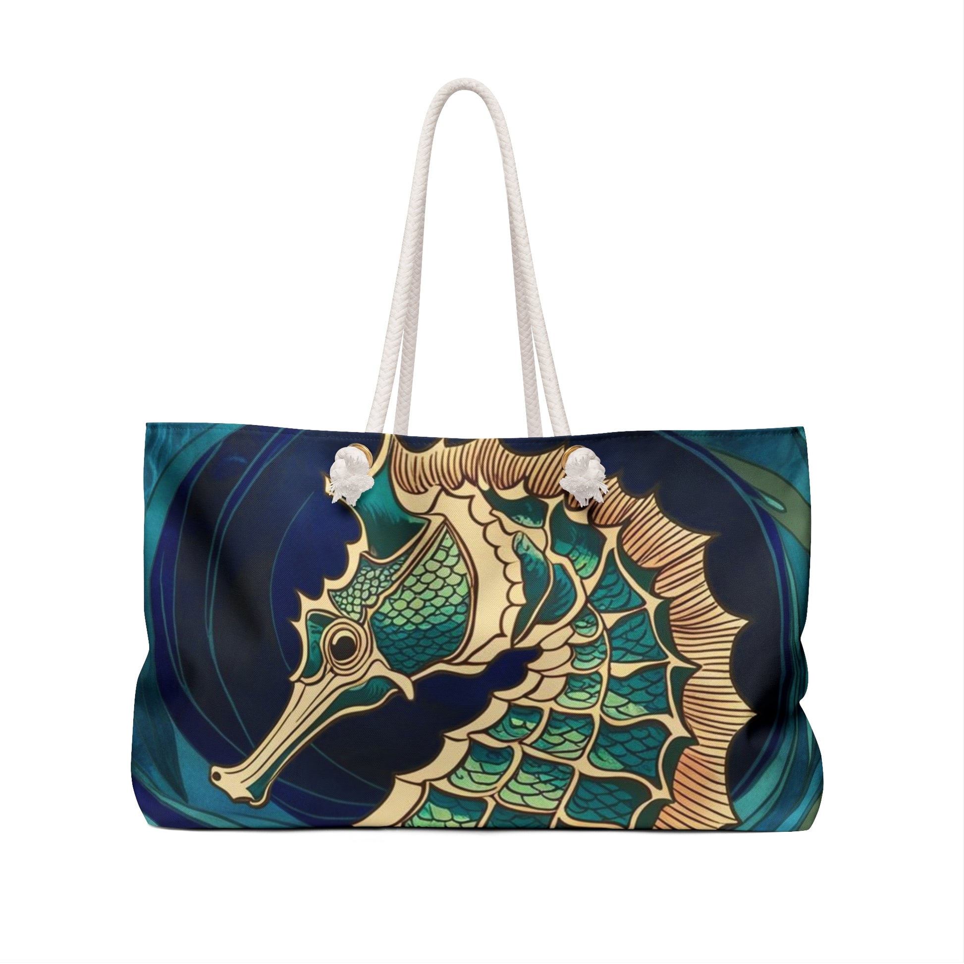 Stylish Seahorse Weekender Bag, Beach Bag, Travel Tote, Weekend Getaway, Unique Gift, Vacation Essentials