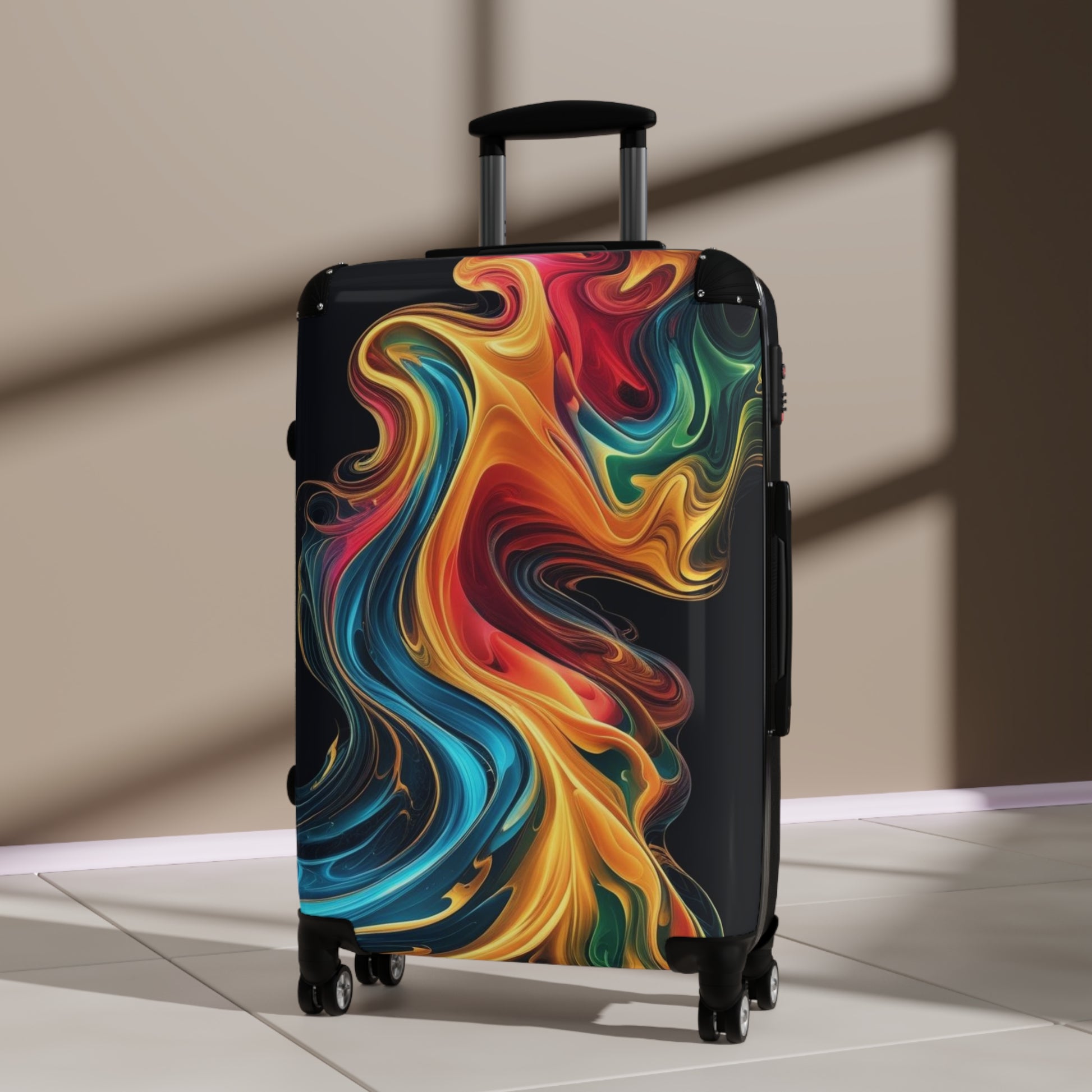 Vibrant Abstract Suitcase for Travelers, Colorful Luggage, Unique Travel Gear, Holiday Gift, Stylish Carry-On