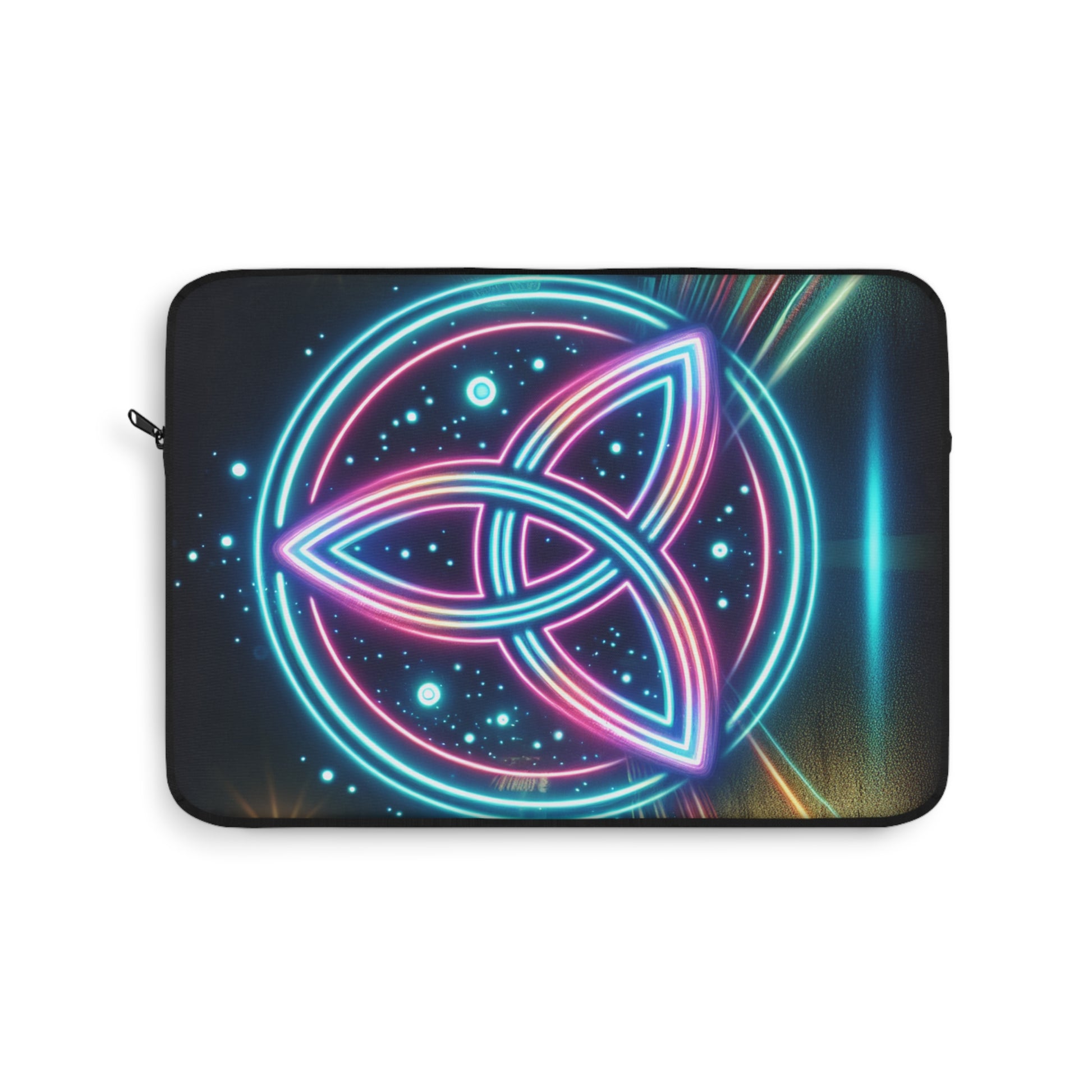 Neon Triquetra Laptop Sleeve | Unique Tech Gift, Modern Laptop Case, Artistic Computer Cover, Bohemian Accessories