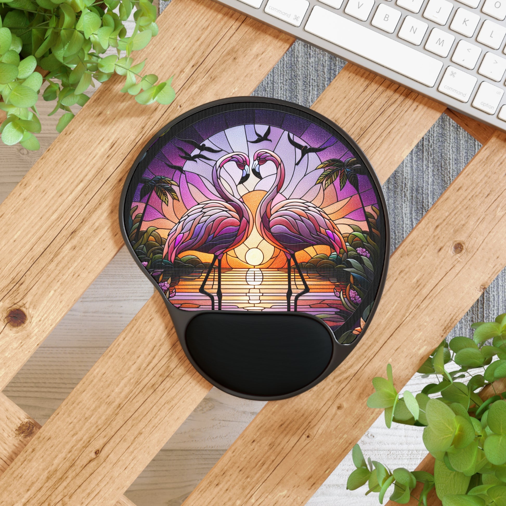 Colorful Mouse Pad with Wrist Rest, Office Decor, Gamer Gift, Computer Accessory, Ergonomic Desk Gadget, Artful Workstation