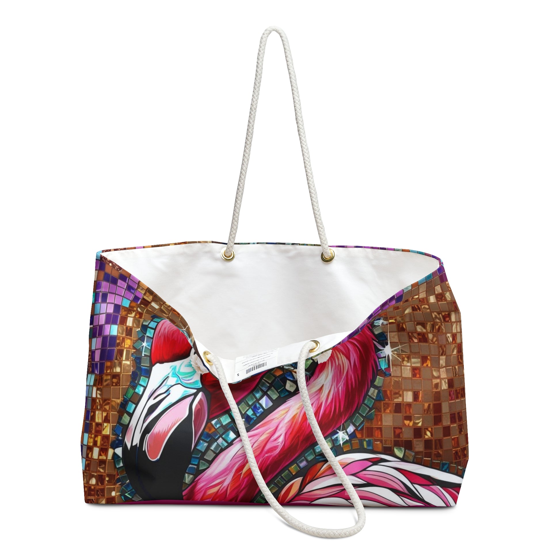 Colorful Flamingo Weekender Bag | Travel Tote, Beach Bag, Overnight Bag, Vacation Essentials, Carry All Carry-On Stylish Accessory