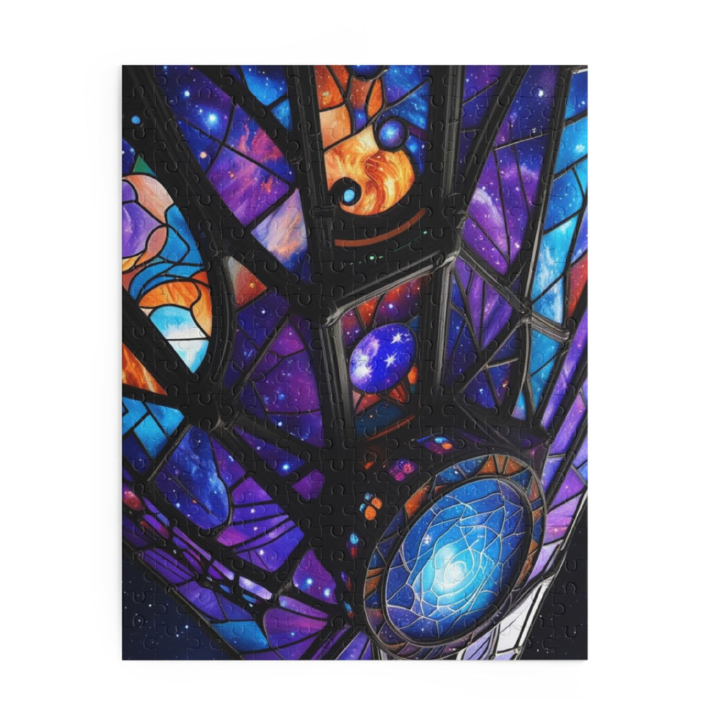 Galactic Stained Glass Spaceship Puzzle - Perfect for Space Lovers, Family Fun, Gifts, Home Décor, and Celebrations