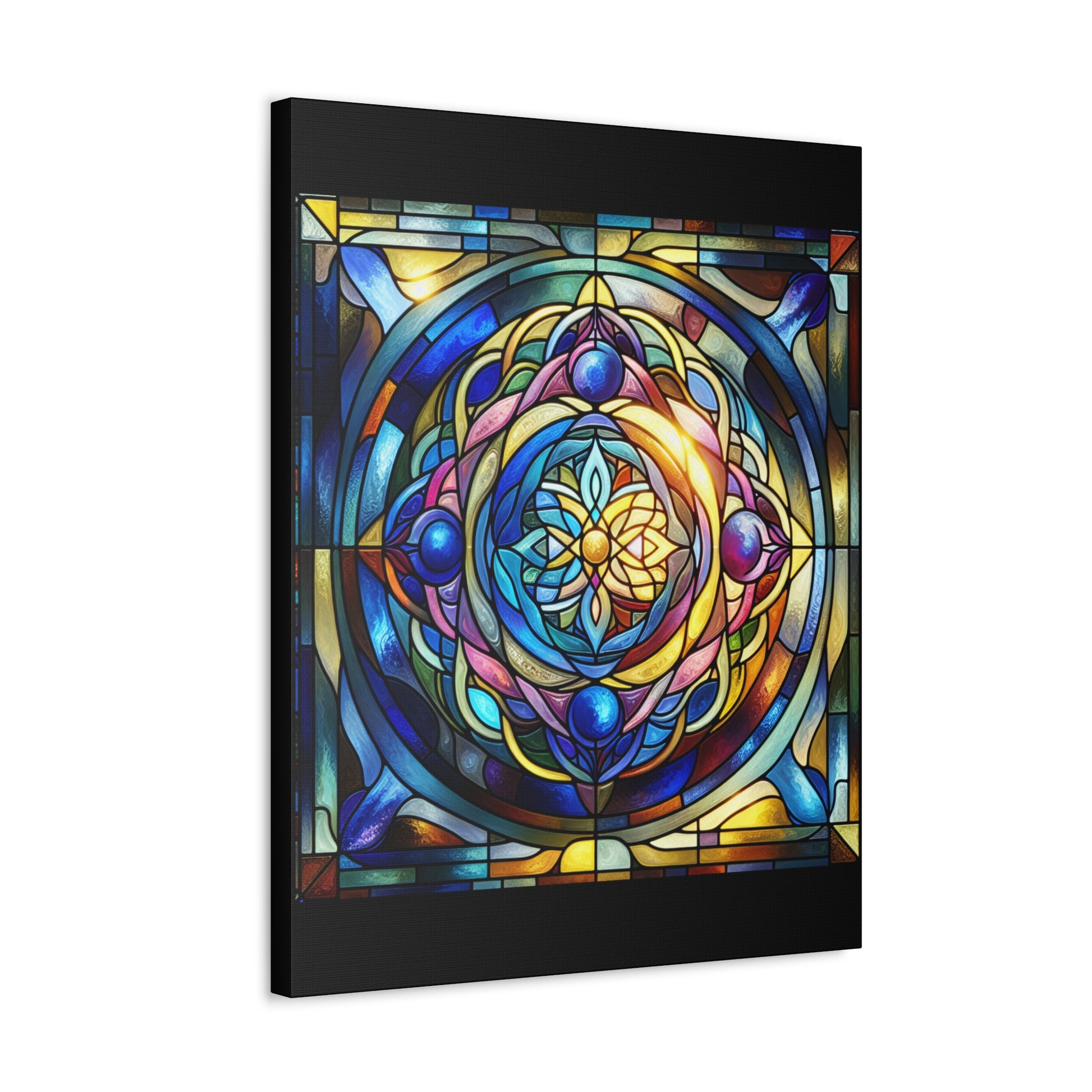 Stunning Stained Glass Wall Art | Vibrant Canvas Print for Home Decor, Living Room, Office, Gifts, Colorful Artwork