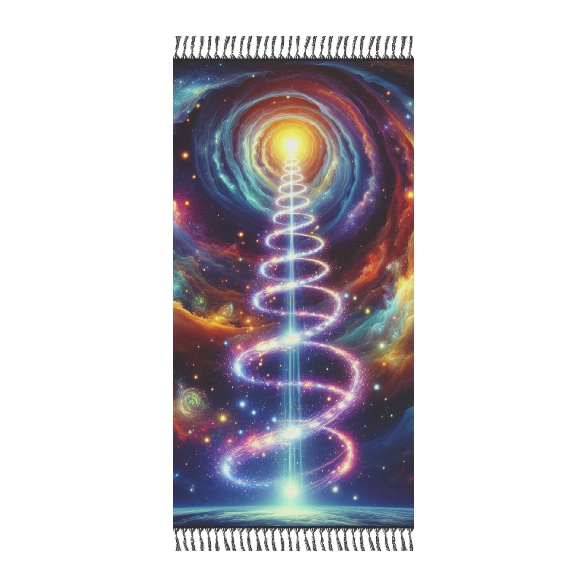 Cosmic Divine Rising Kundalini Boho Dreamy Towel, Visionary Galactic Getaway Gift for Beach Lovers, Gift for Free Spirited Lovers