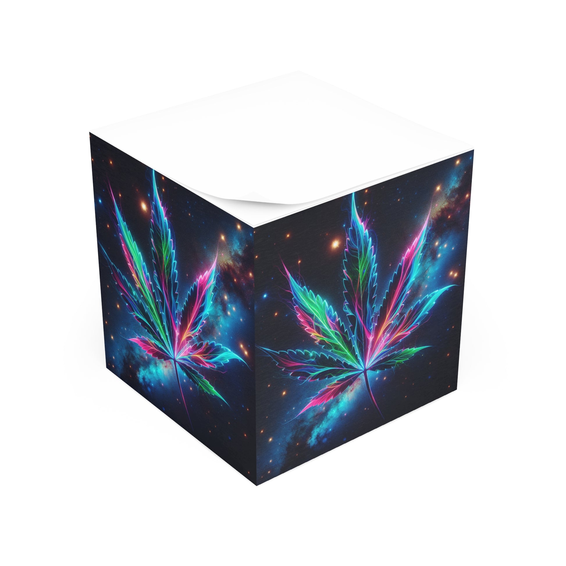 Colorful Cannabis Note Cube - Vibrant Desk Accessory, Sticky Pads for Thoughts, Organizer for Mindful Moments, Gift for Stoners, [...]