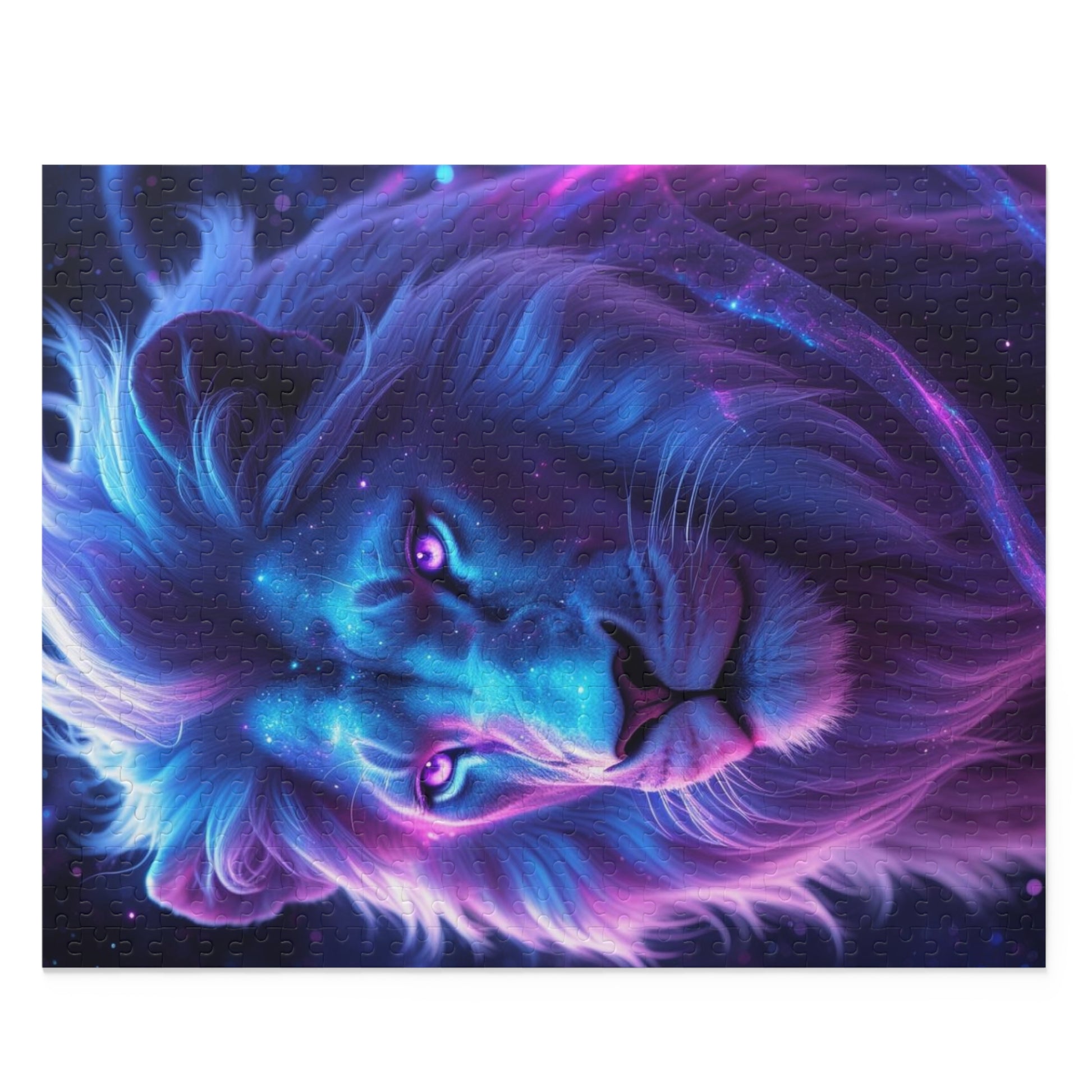 Cosmic Lion Puzzle - 120, 252, 500-Piece - Mystical Animal Artwork, Gift for Puzzle Lovers, Home Decor, Family Fun, Artsy Brain Teaser
