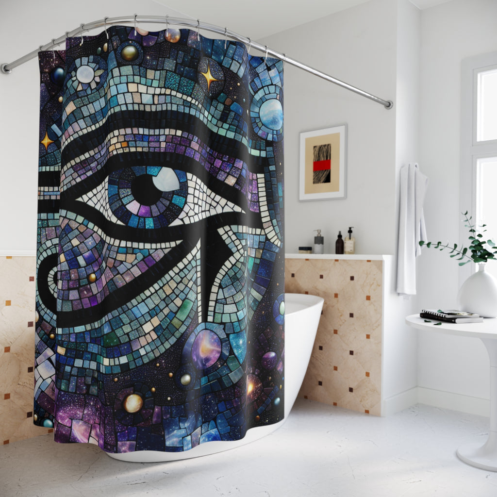 Mystical Eye Shower Curtain, Bohemian Bathroom Decor, Cosmic Design, Celestial Gifts, Unique Artistic Impressions