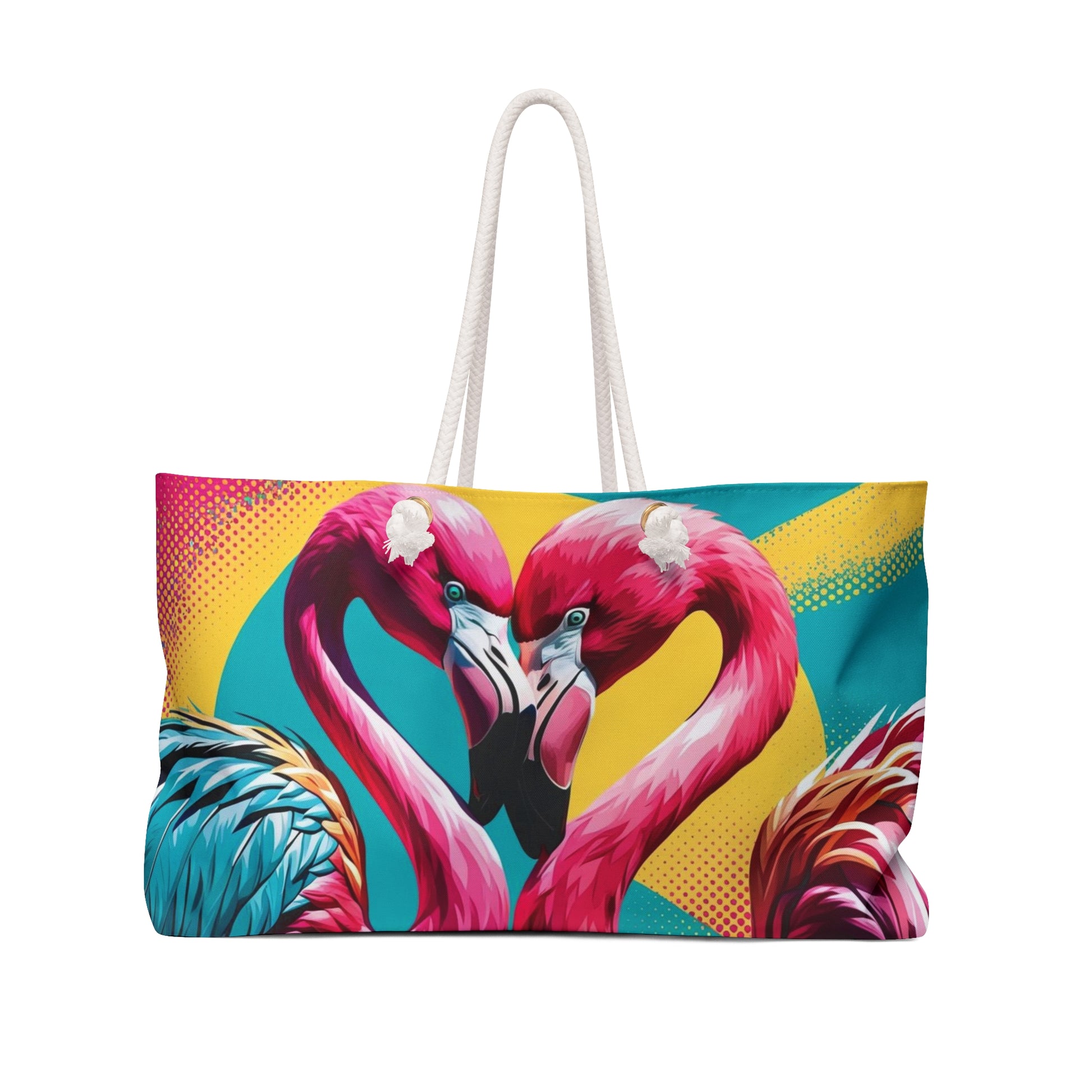 Vibrant Tropical Flamingo Weekender Bag - Perfect for Beach Trips, Summer Vacations, Travel, Weekend Getaways, Gift for Her