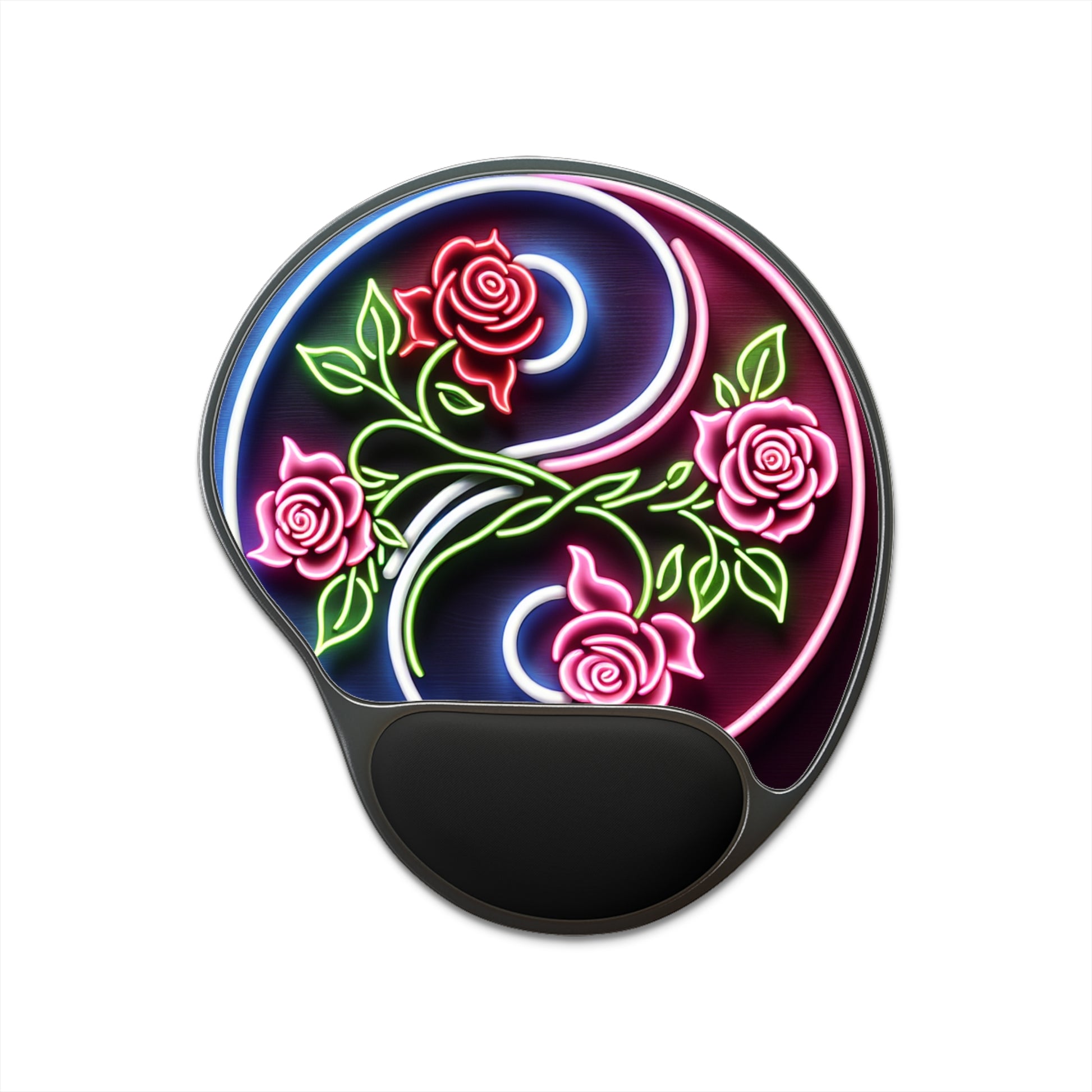 Ergonomic Floral Mouse Pad with Wrist Support, Desk Accessory, Office Gift, Gaming Mouse Pad, Computer Accessory, Flower Design
