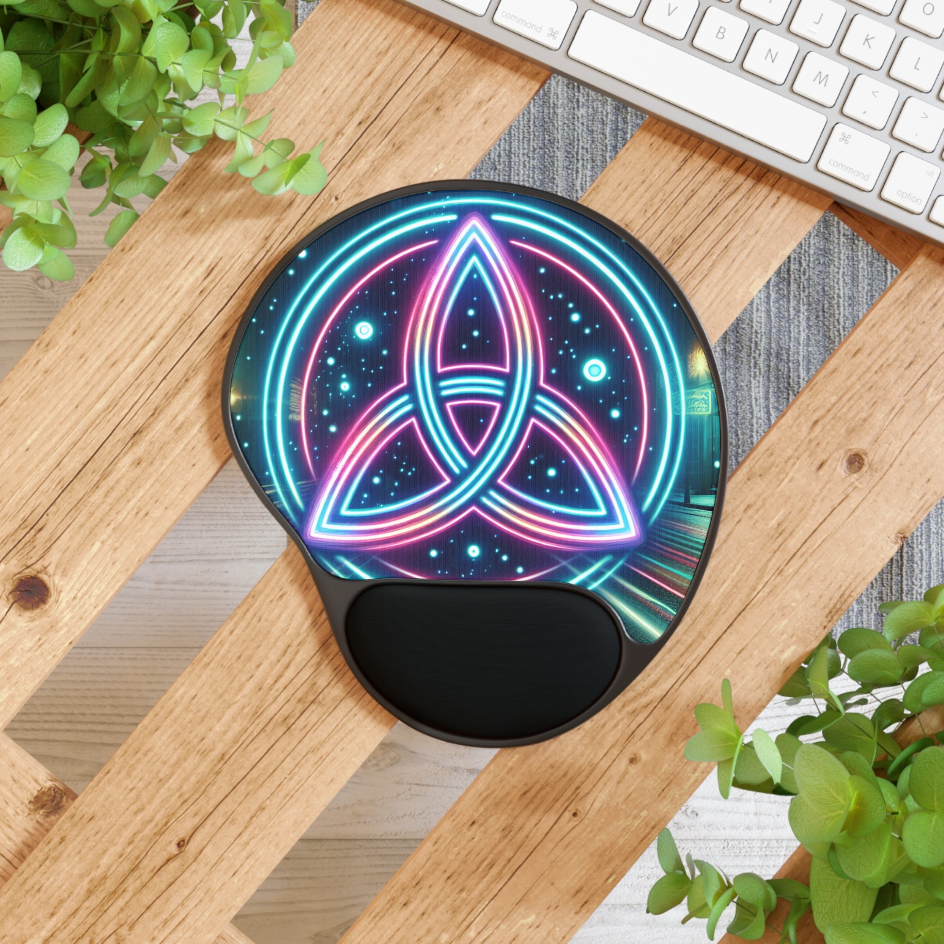 Trendy Neon Mouse Pad With Wrist Rest, Ergonomic Desk Accessory for Gamers, Stylish Office Decor, Unique Gift for Tech Lovers