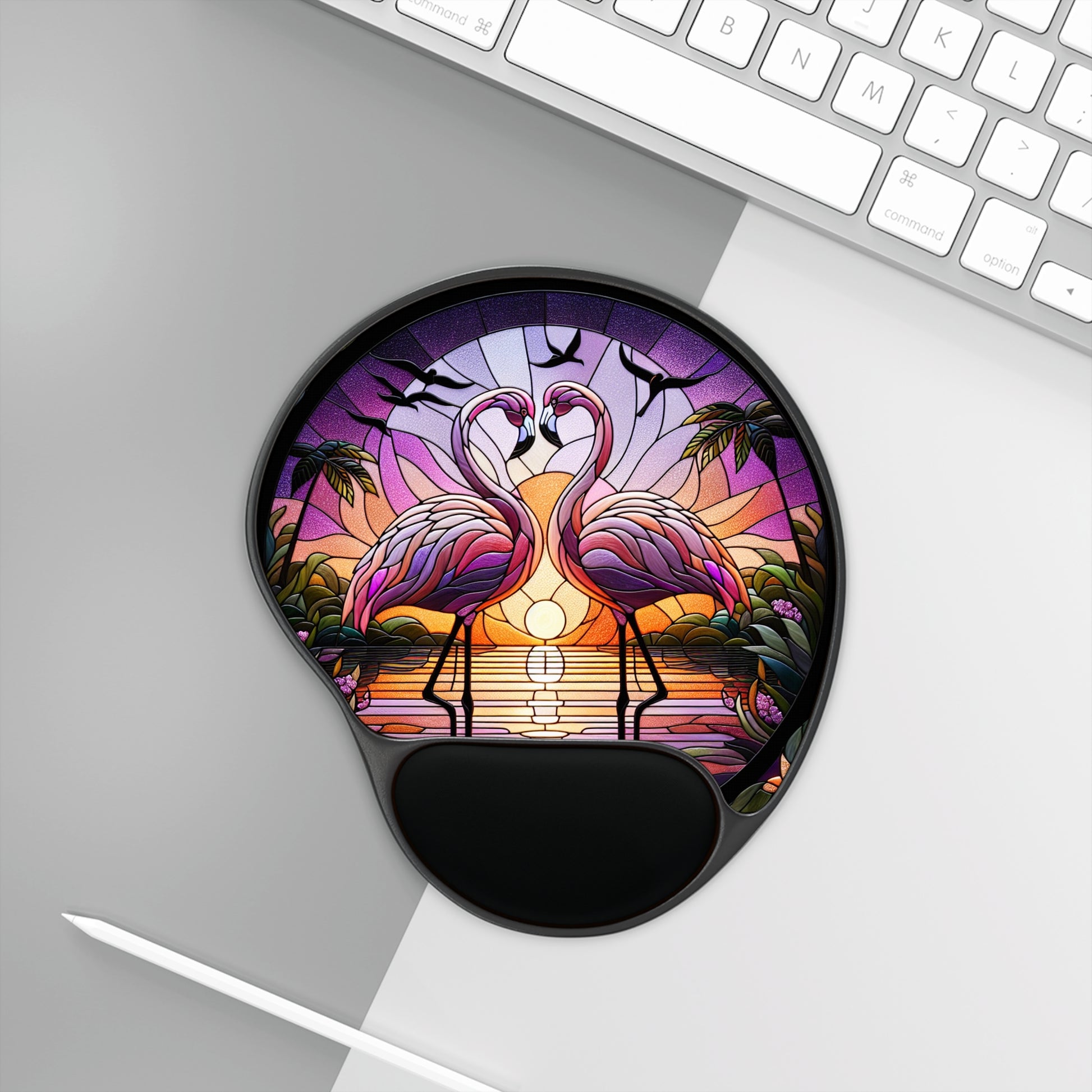 Colorful Mouse Pad with Wrist Rest, Office Decor, Gamer Gift, Computer Accessory, Ergonomic Desk Gadget, Artful Workstation
