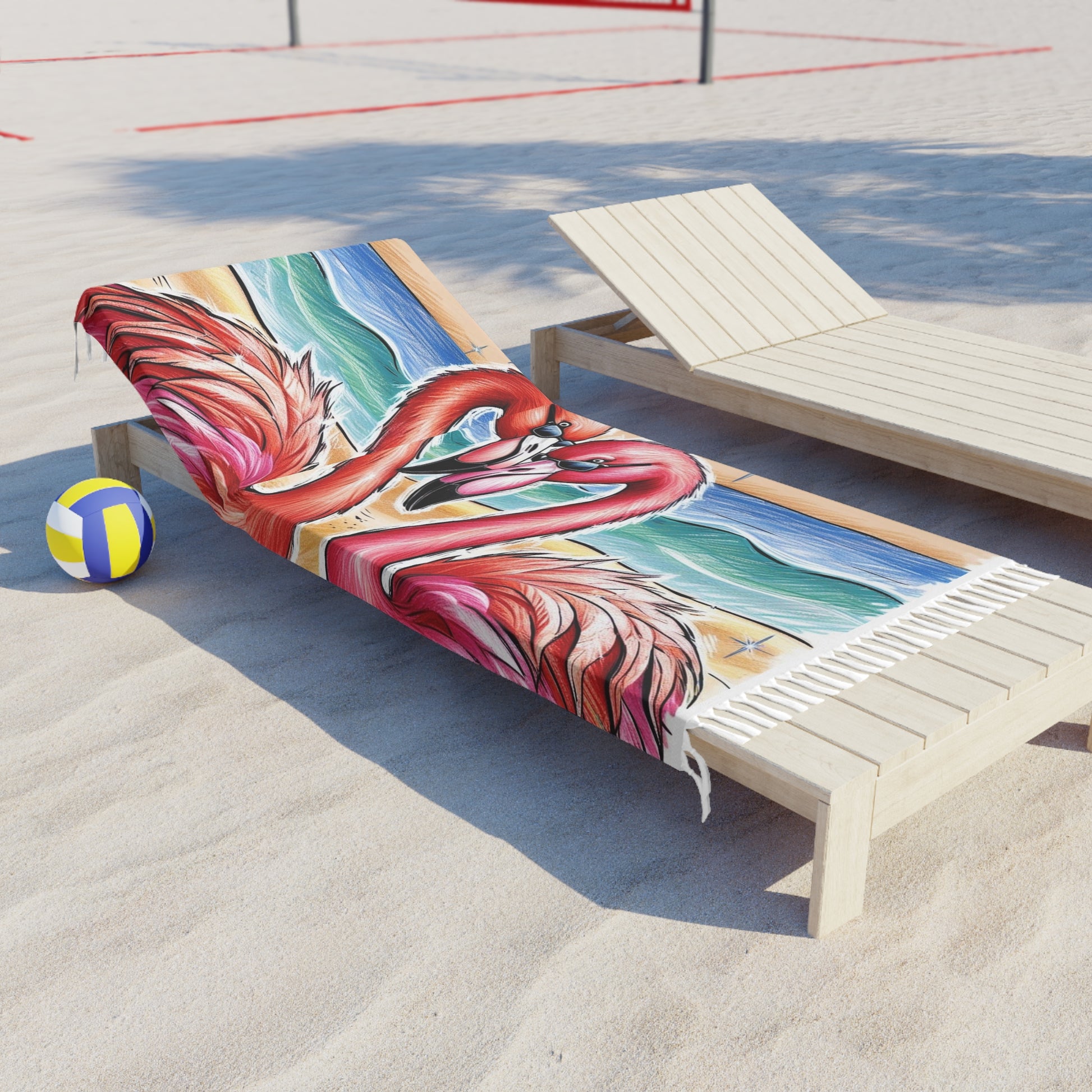 Boho Beach Towel with Flamingos, Beach Day Essential, Bohemian Poolside Decor, Summer Gift, Tropical Vibe, Picnic Blanket