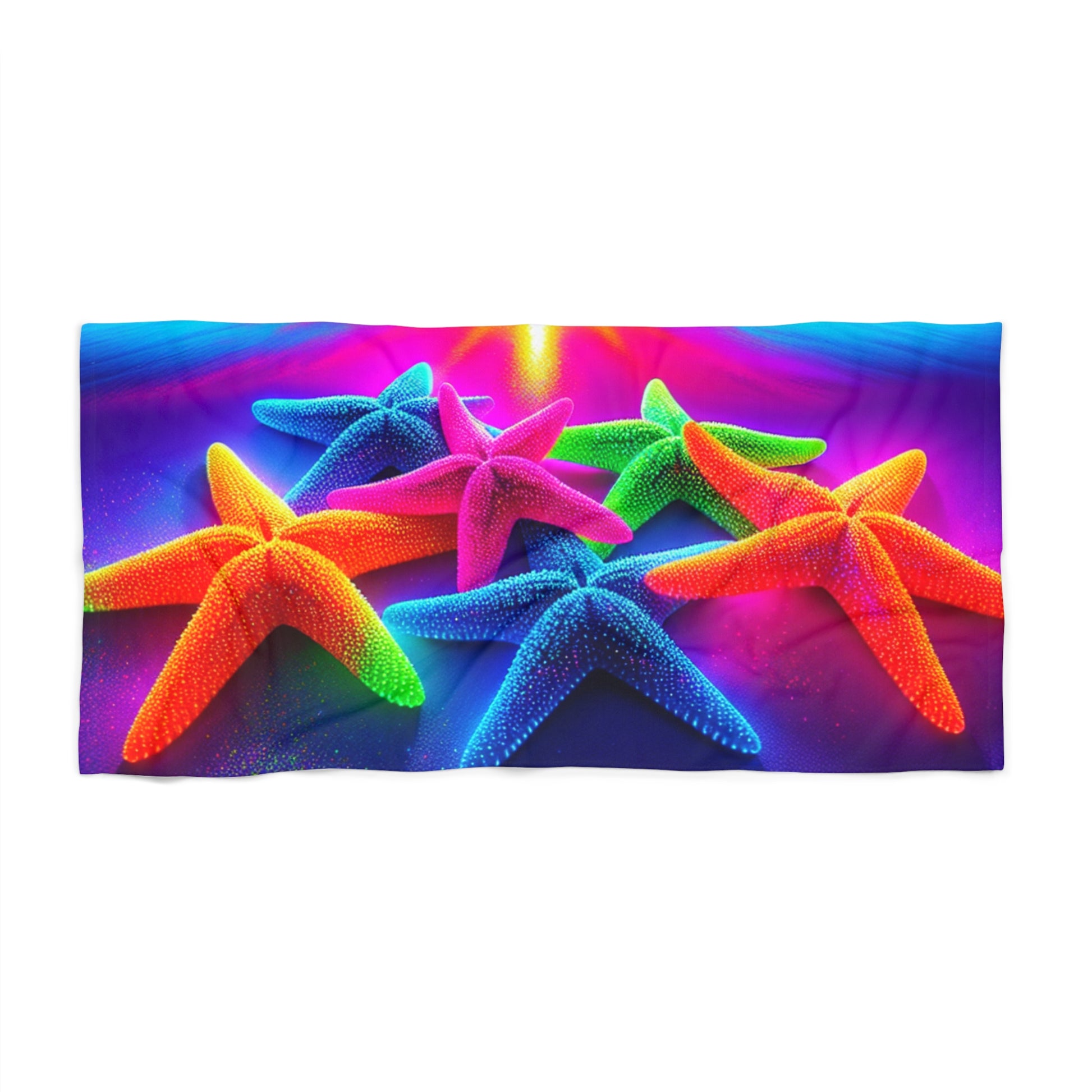 Colorful Starfish Beach Towel | Vibrant Towel for Summer Fun, Pool Days, Beach Trips, Vacation, Gift for Beach Lovers