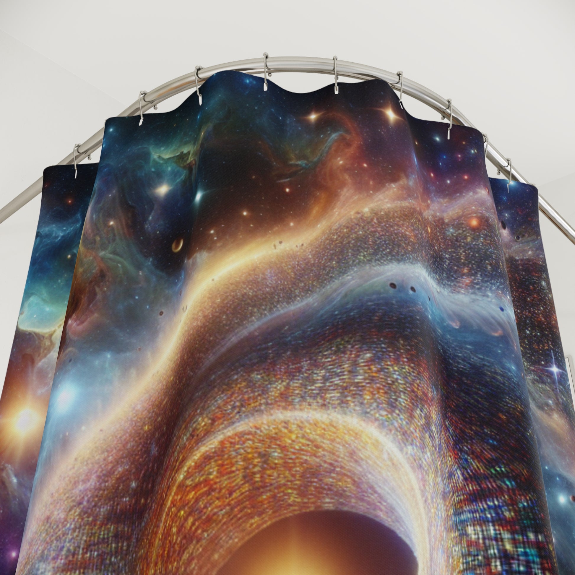 Cosmic Spiral Shower Curtain, Galaxy Bathroom Decor, Space Theme Gift, Home Aesthetic, Universe Art
