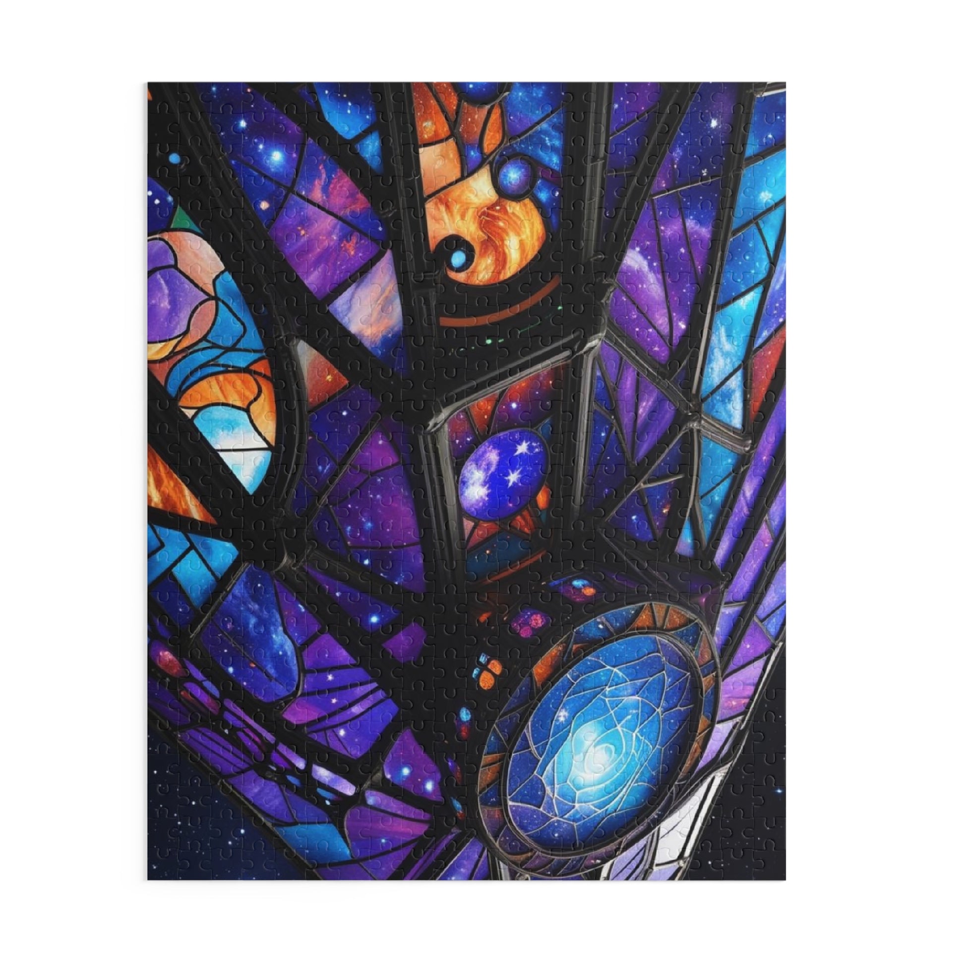Galactic Stained Glass Spaceship Puzzle - Perfect for Space Lovers, Family Fun, Gifts, Home Décor, and Celebrations