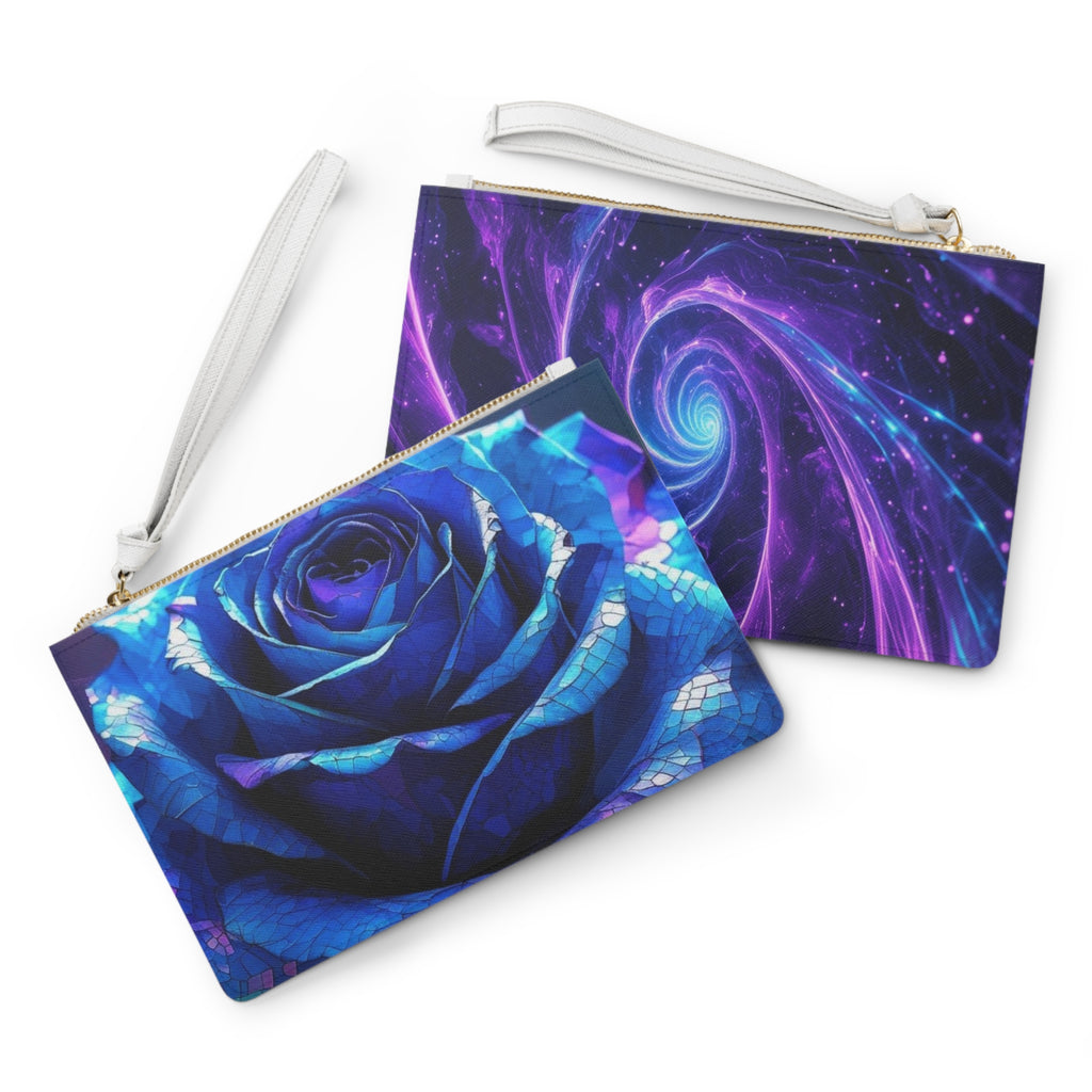 Galactic Floral Clutch Bag for Women, Evening Purse, Cosmic Art Accessory, Birthday Gift, Stylish Handbag