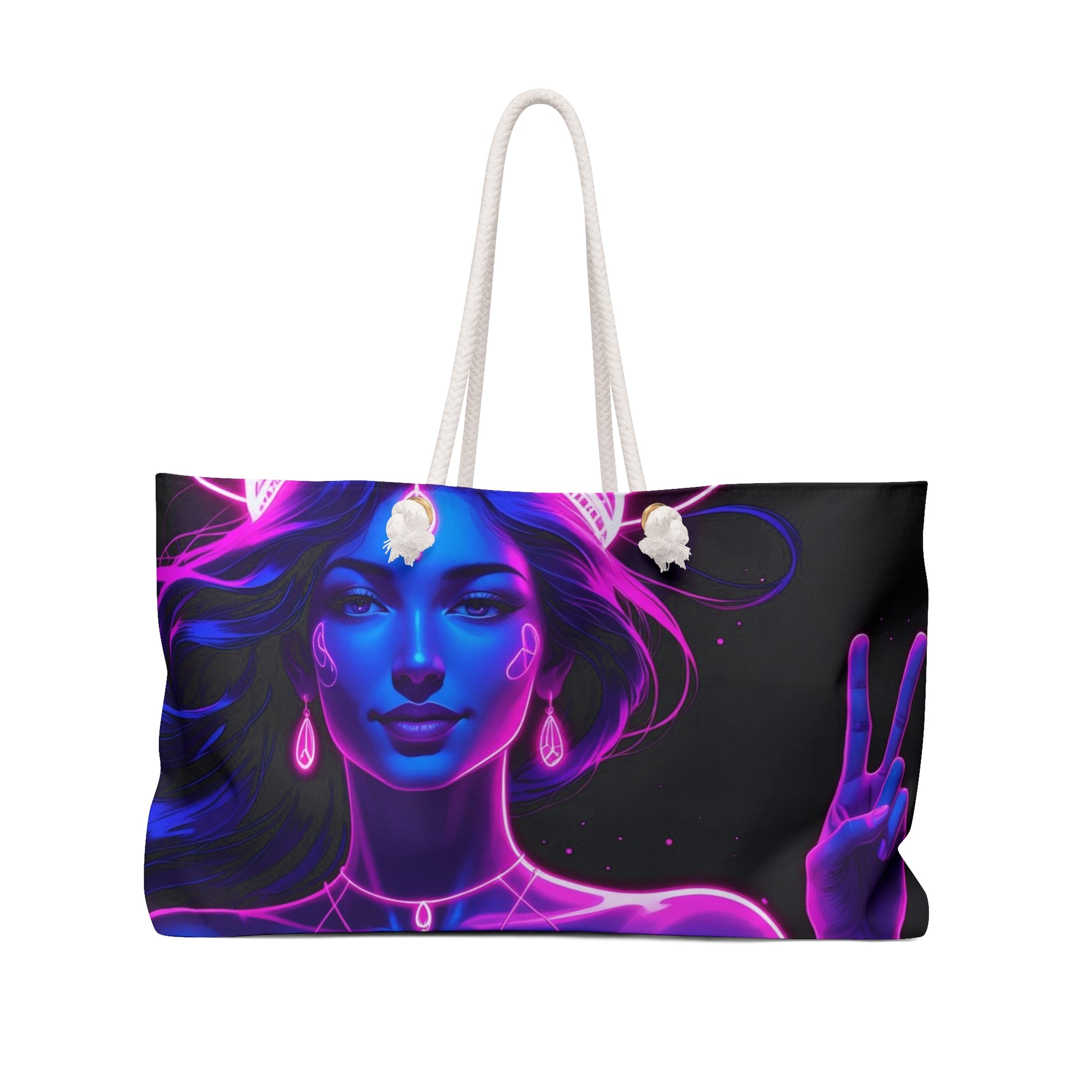 Vibrant Goddess Weekender Bag - Boho Travel Tote, Festival Bag, Beach Carryall, Stylish Overnight Bag, Gift for Travel Lovers