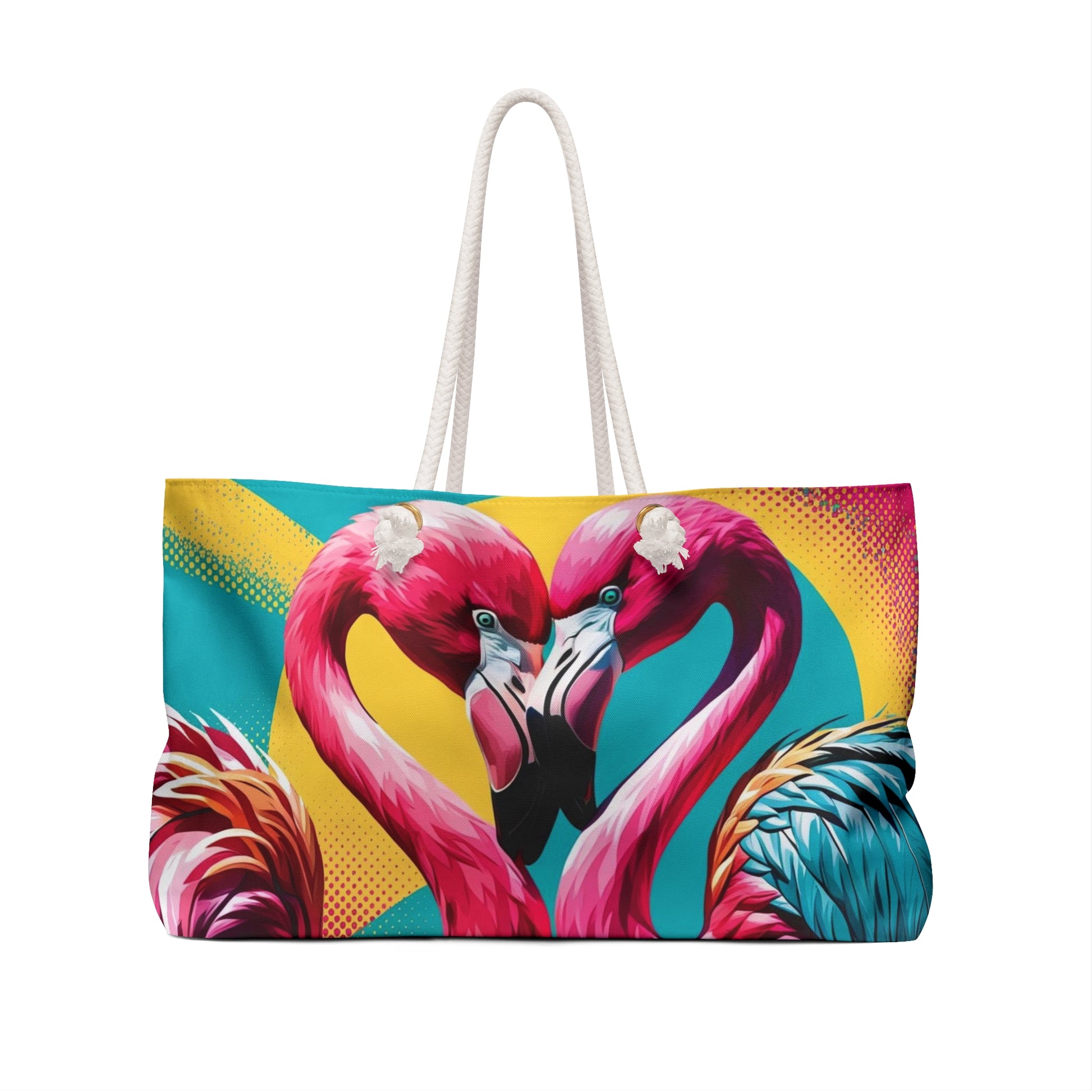 Vibrant Tropical Flamingo Weekender Bag - Perfect for Beach Trips, Summer Vacations, Travel, Weekend Getaways, Gift for Her