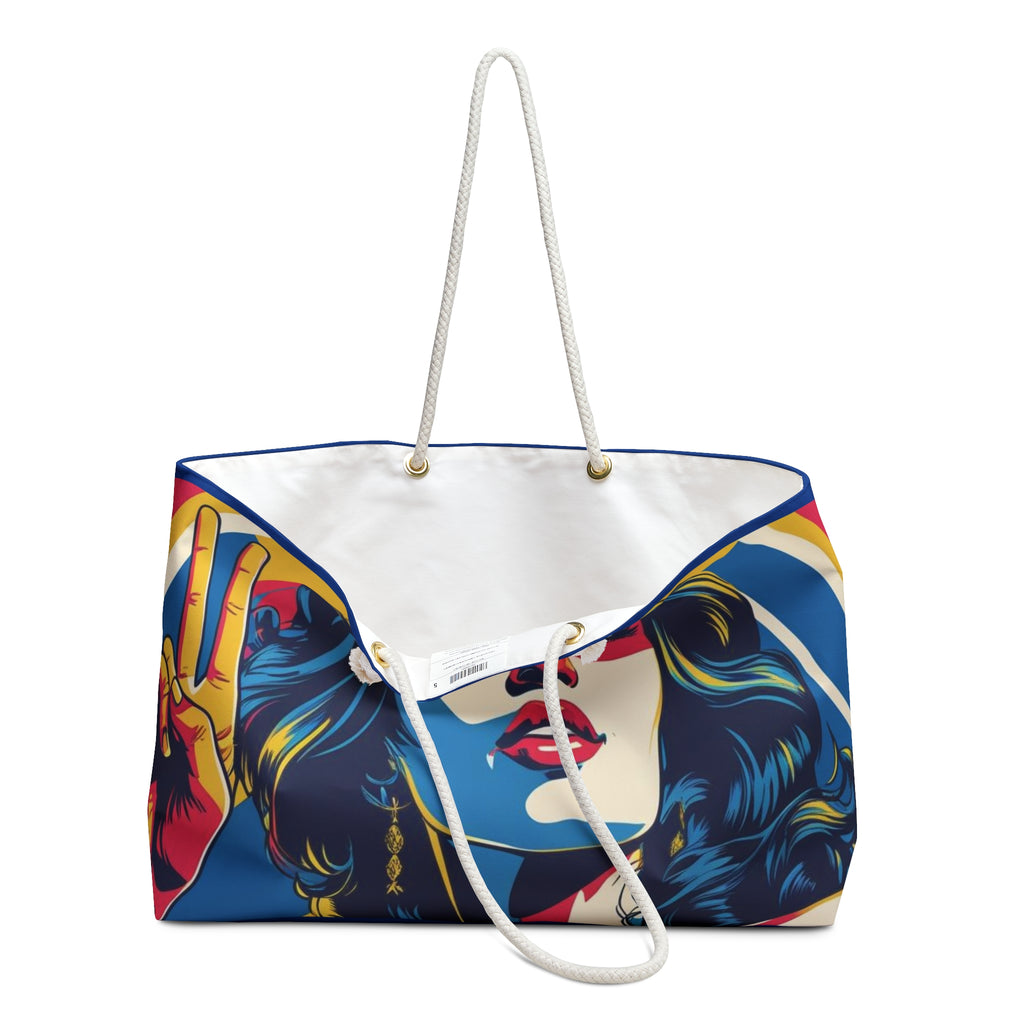 Vibrant Weekender Bag - Bohemian Style Tote, Travel Eco-Friendly Bag, Beach or Gym Essentials, Statement Handbag, Gift for Her