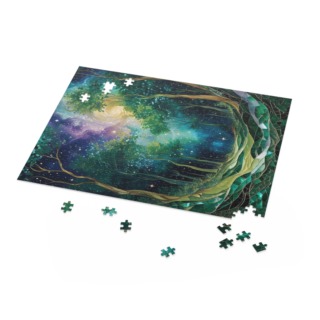 Galactic Forest Puzzle, 120-Piece, 252-Piece, 500-Piece, Starry Sky Artwork, Nature-Themed Game, Gift for Nature Lovers