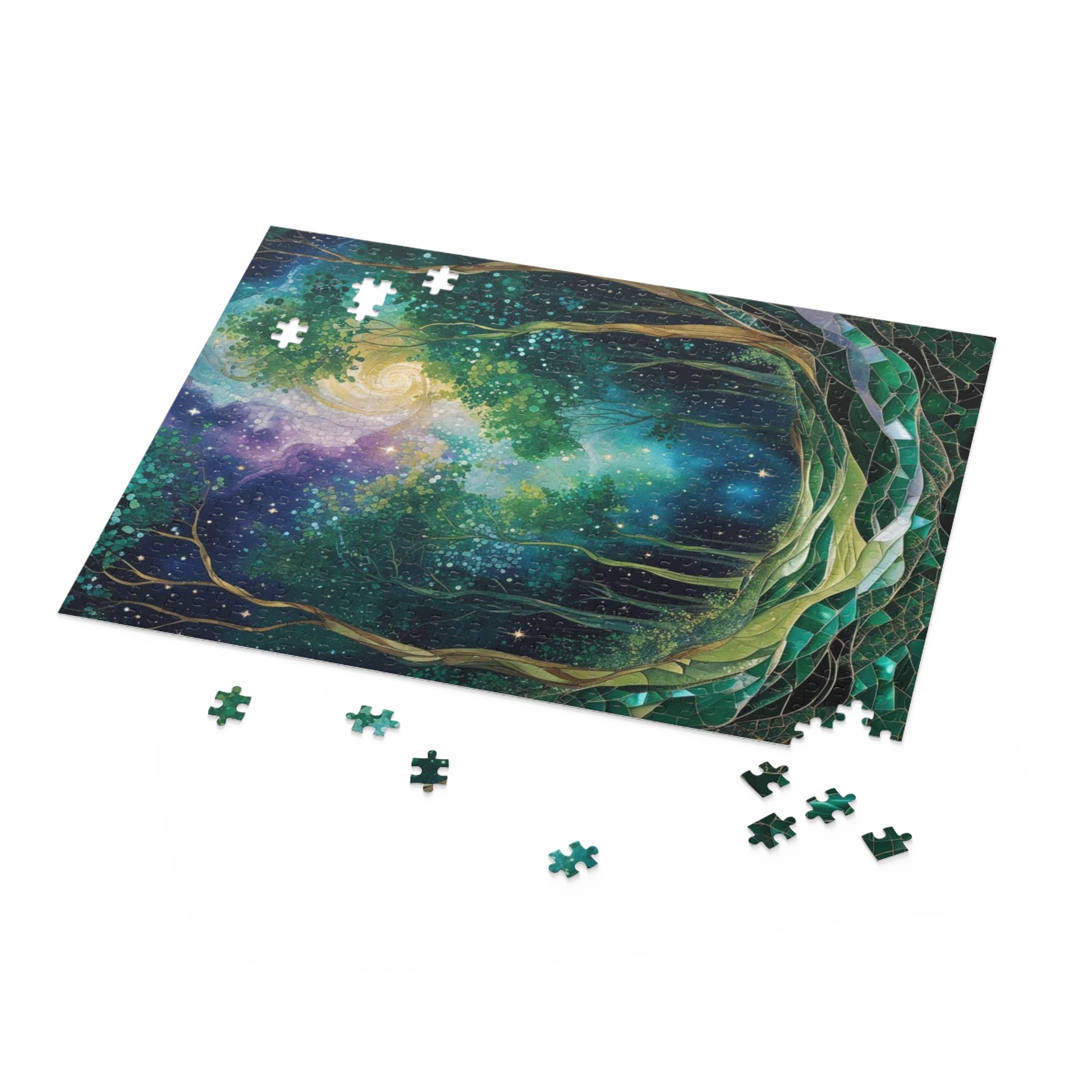 Galactic Forest Puzzle, 120-Piece, 252-Piece, 500-Piece, Starry Sky Artwork, Nature-Themed Game, Gift for Nature Lovers