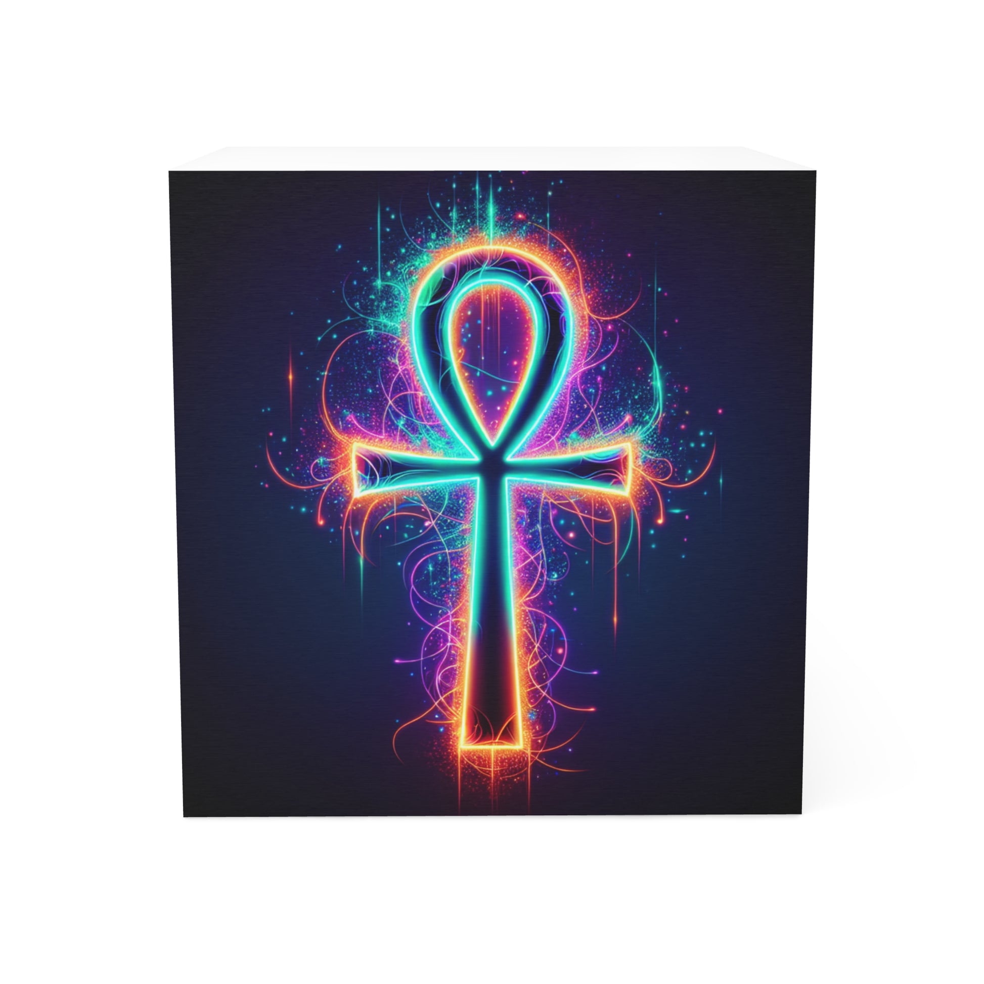 Neon Ankh Note Cube - Colorful Sticky Notes for Inspired Ideas, Desk Decor, Gifts for Students, Office Supplies, School Essentials