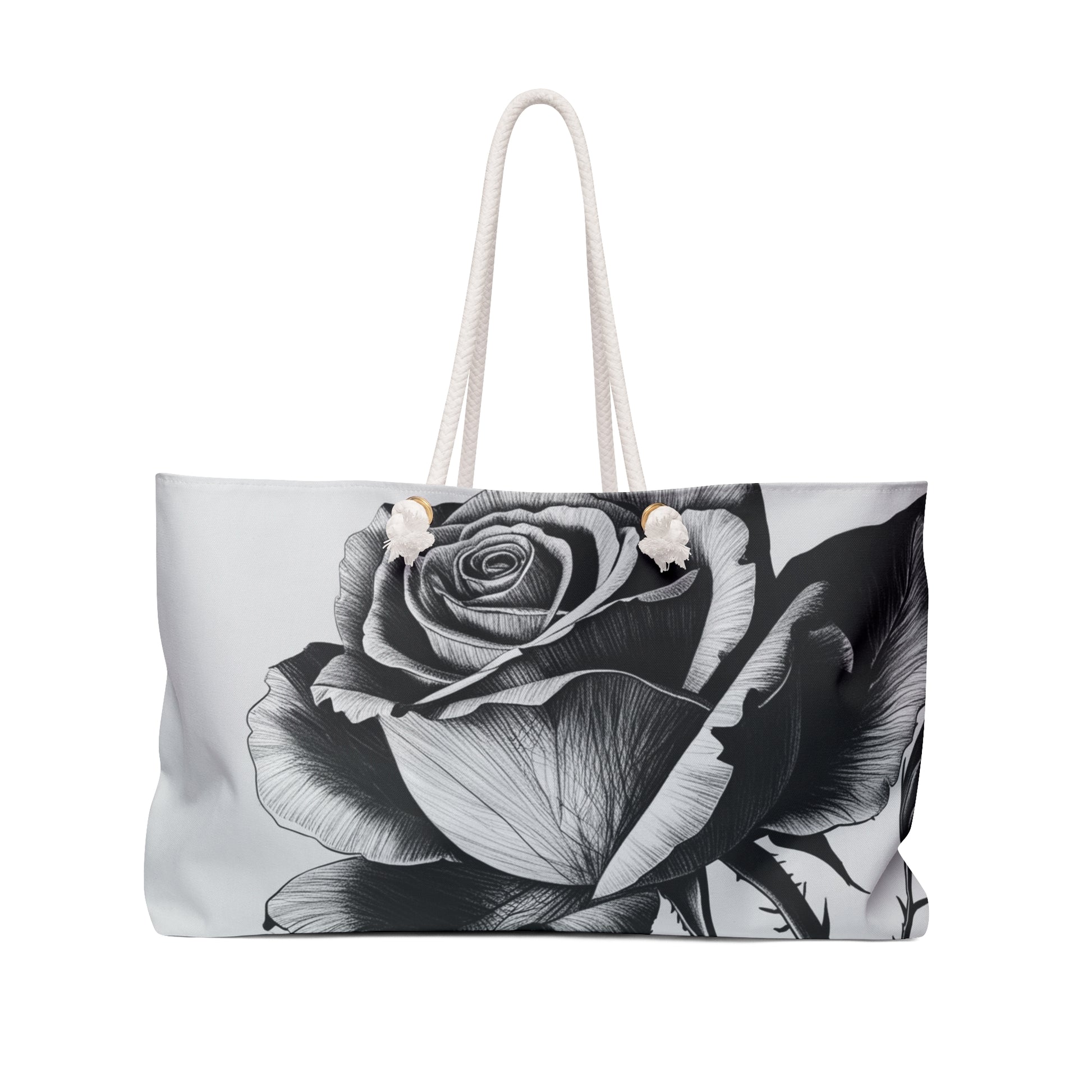 Elegant Rose Weekender Bag, Travel Tote, Beach Bag, Gym Holdall, Floral Carryall for Adventurers, Carryall Carry-On Travel Bag