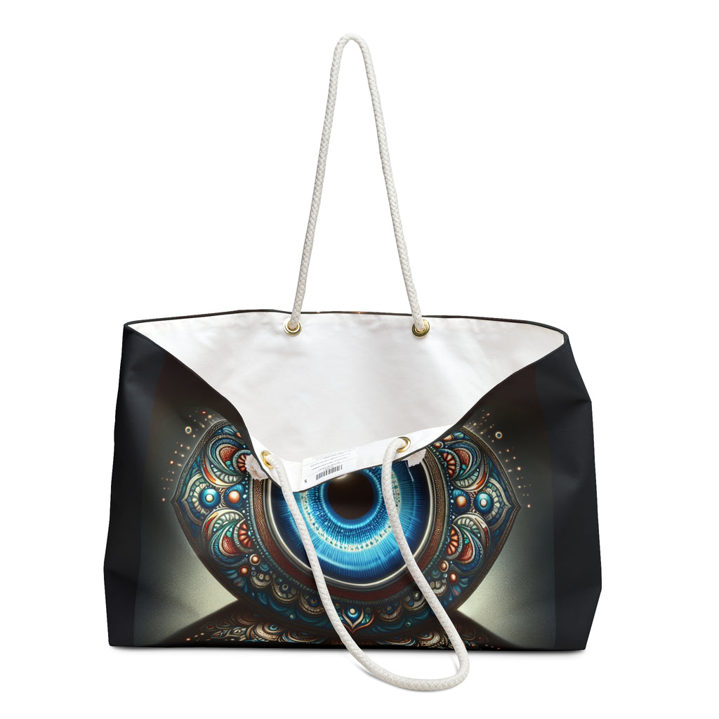 Mystical Eye Weekender Bag - Boho Travel Tote, Gypsy Handbag, Yoga Getaway Bag, Festival Carryall, Stylish Overnight Bag