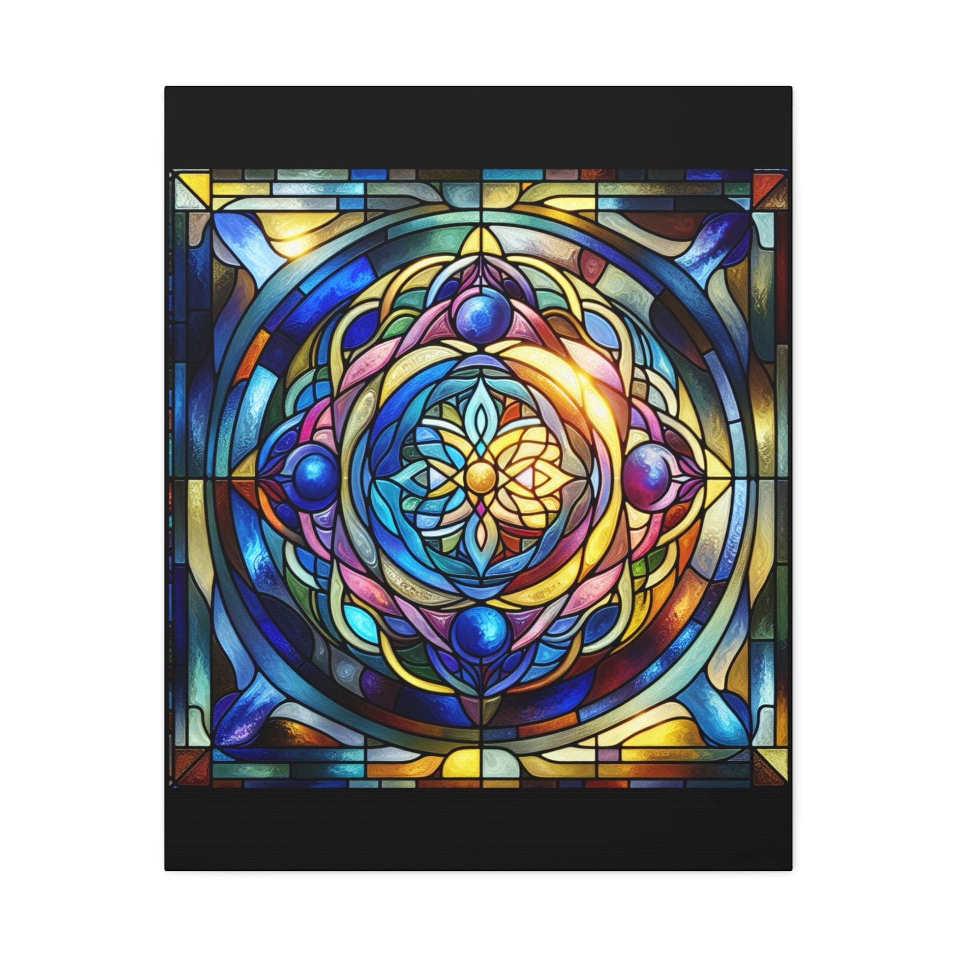 Stunning Stained Glass Wall Art | Vibrant Canvas Print for Home Decor, Living Room, Office, Gifts, Colorful Artwork