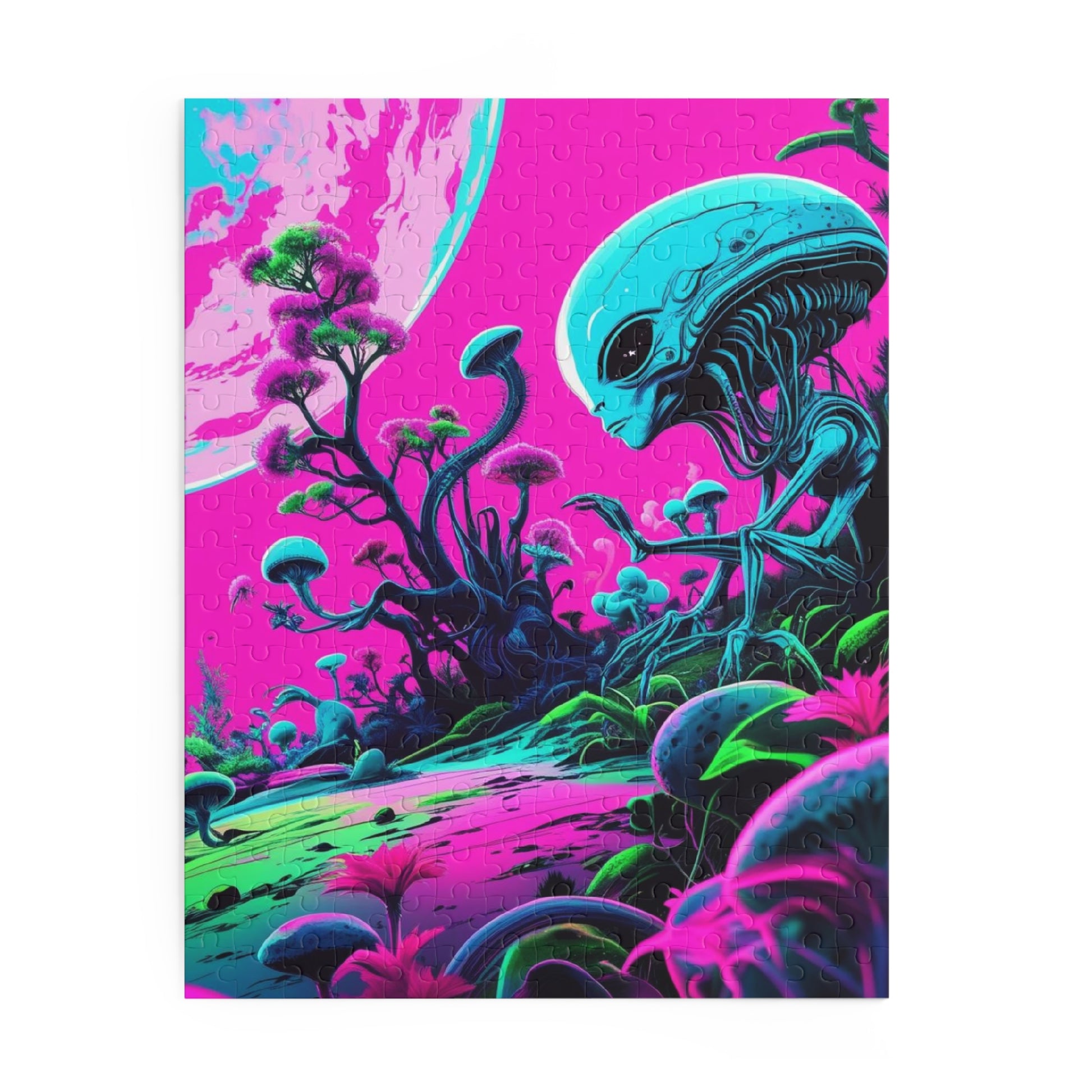 Cosmic Alien Puzzle – Whimsical, Colorful Art for All Ages, Alien Decor, Gift for Sci-Fi Lovers, Home Entertainment, Kids Activities