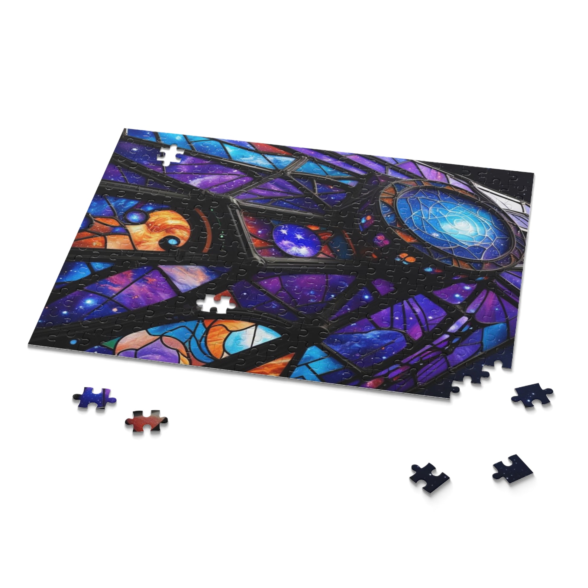 Galactic Stained Glass Spaceship Puzzle - Perfect for Space Lovers, Family Fun, Gifts, Home Décor, and Celebrations