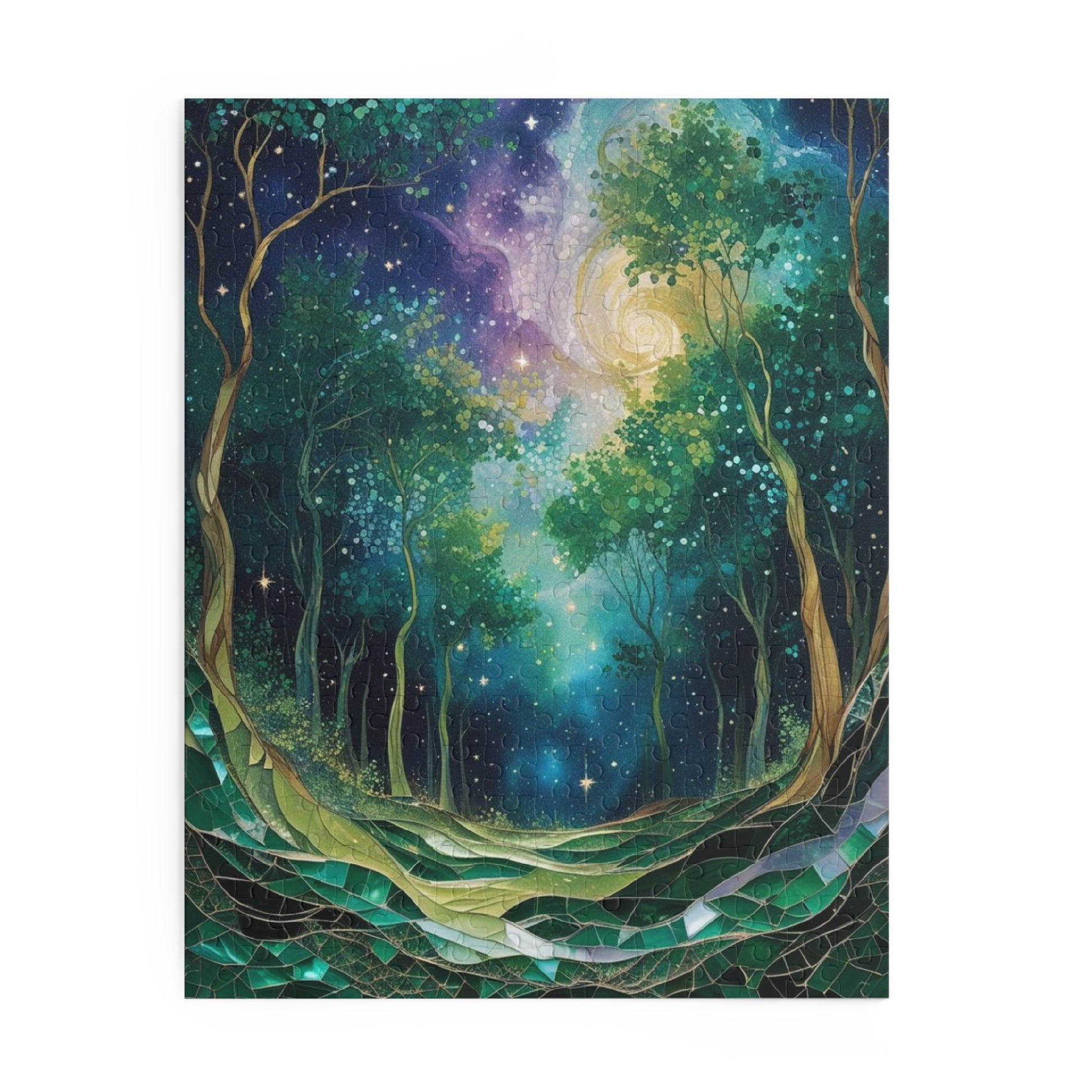 Galactic Forest Puzzle, 120-Piece, 252-Piece, 500-Piece, Starry Sky Artwork, Nature-Themed Game, Gift for Nature Lovers