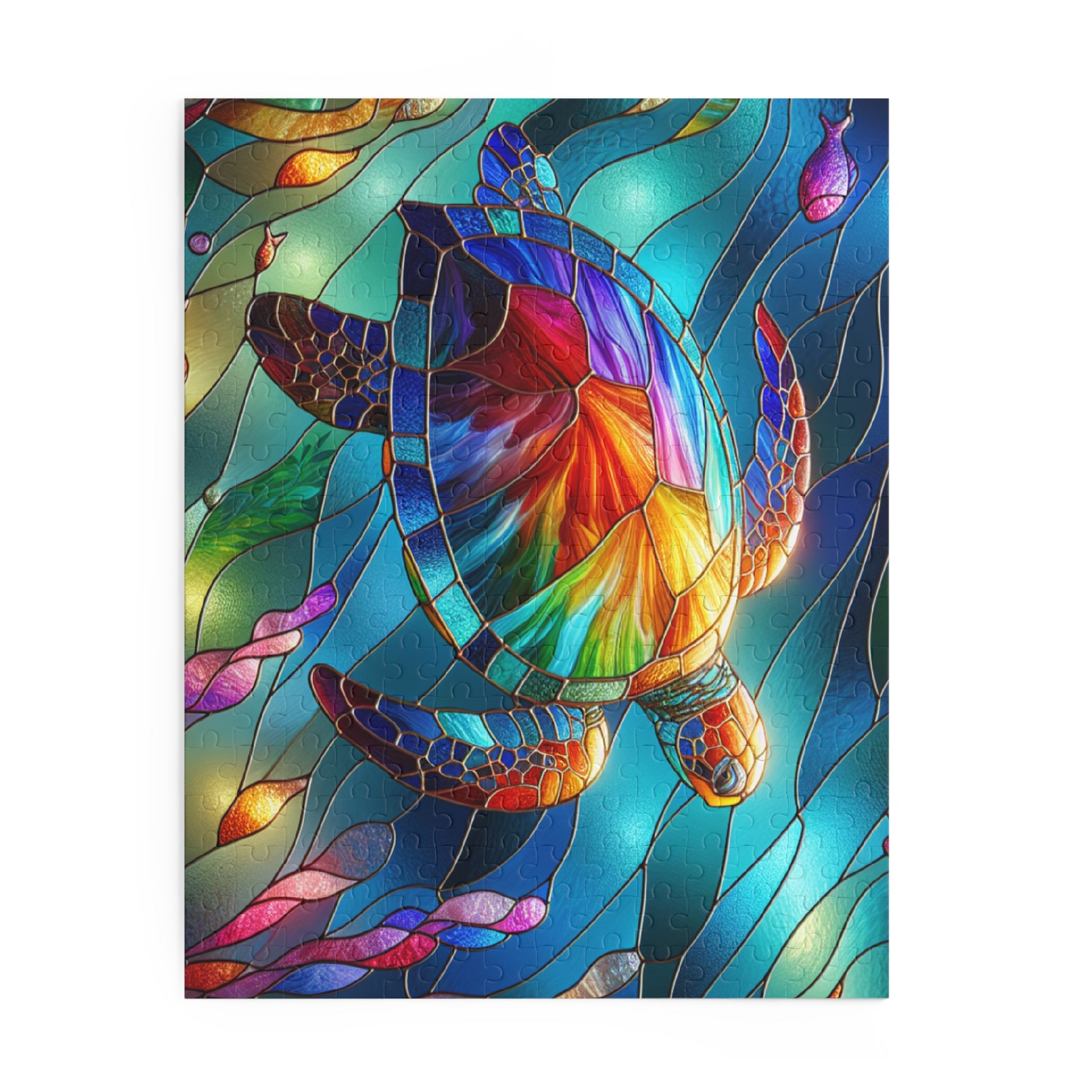 Vibrant Sea Turtle Puzzle (120, 252, 500-Piece) - Colorful Art, Ocean Decor, Family Game, Gift for Animal Lovers, Educational Fun
