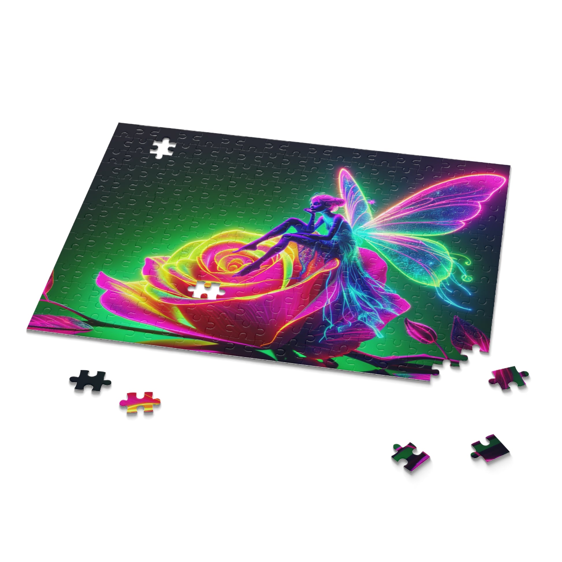 Enchanted Fairy Rose Puzzle - Colorful 500-Piece Jigsaw for Relaxation, Gift for Friends, Home Decor, Family Bonding, Magical Art
