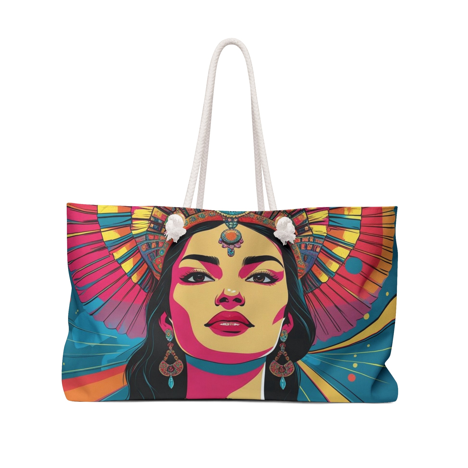 Colorful Bohemian Weekender Bag - Stylish Travel Tote, Inspirational Gift, Beach Day Accessory, Artful Gym Bag, Festival Essential