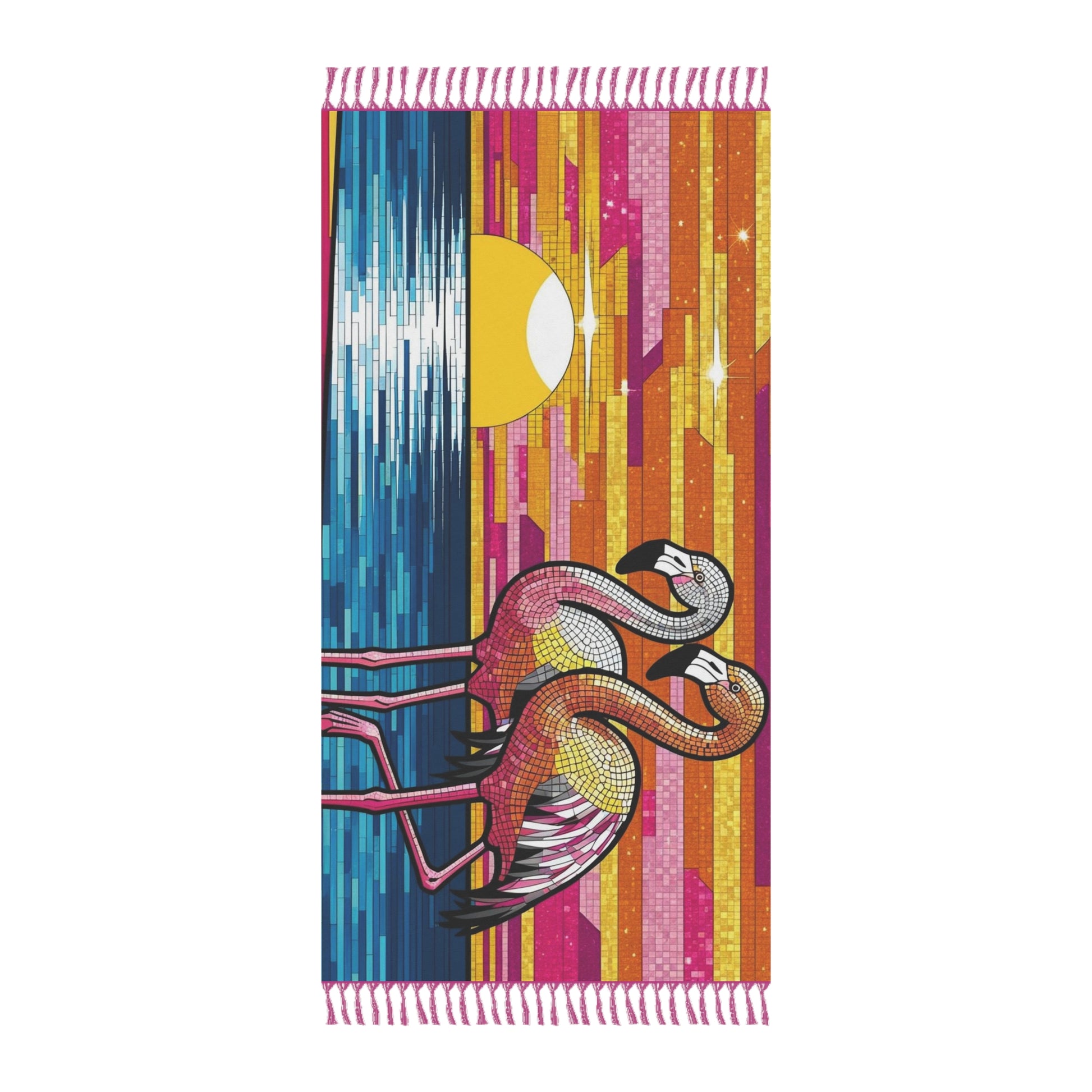 Boho Beach Towel with Tropical Flamingos, Summer Essentials, Beach Day Towels, Bohemian Decor, Gifts for Beach Lovers