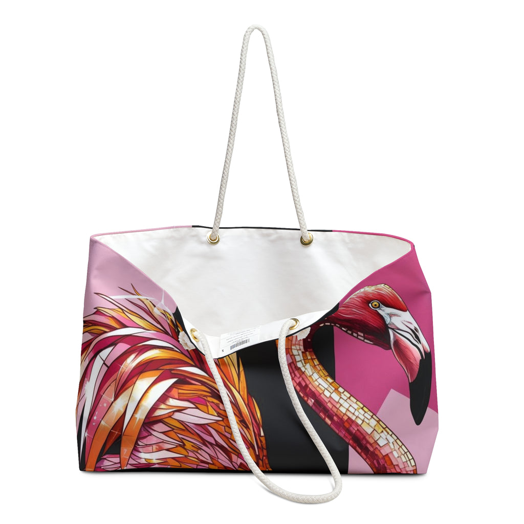 Stylish Flamingo Weekender Bag | Carry All Carry-On Travel Tote, Beach Bag, Gym Bag, Vacation Accessory, Gift for Her