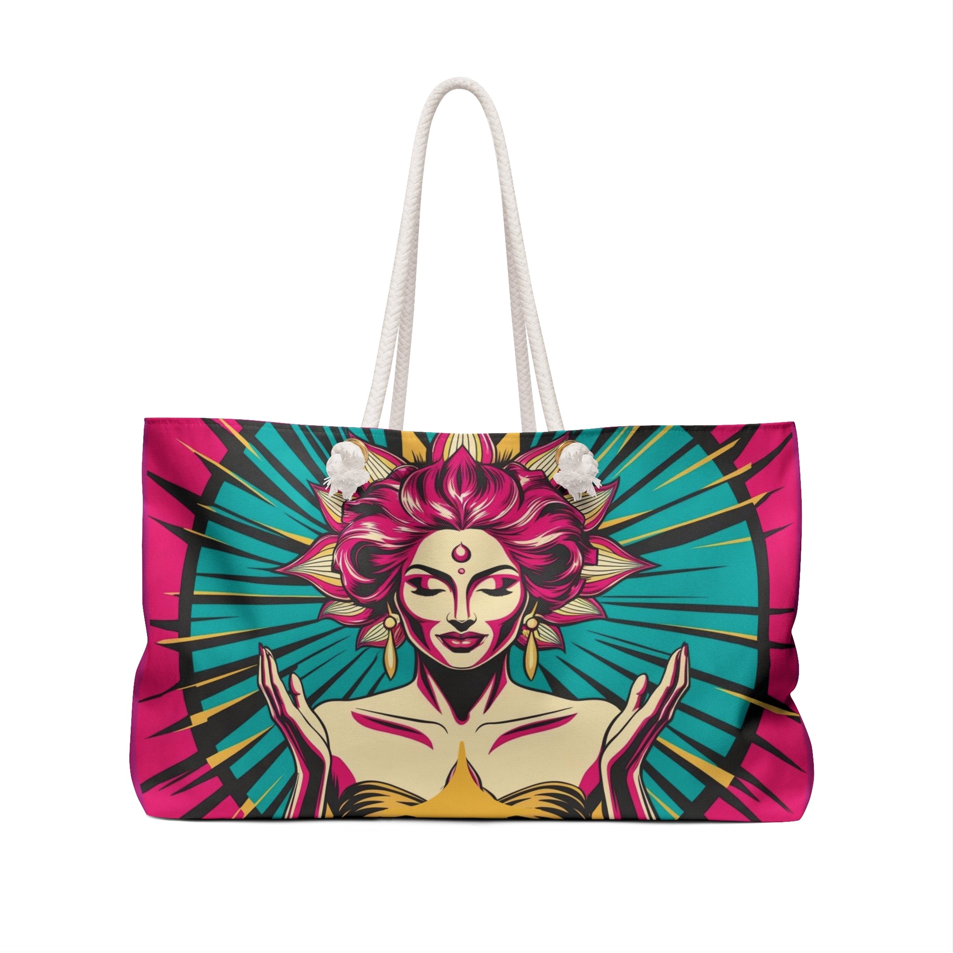 Pop Art Weekender Bag, Heroine Divine Feminine Carry-On, Goddess Cary-On, Comic-Chic Travel Bag, Weekend Getaway Tote